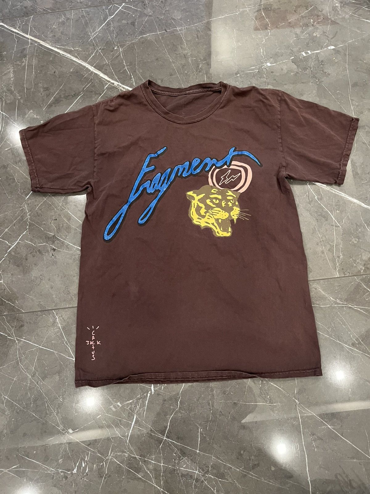 Fragment Design  Travis Scott Cactus Jack Fragment Travis Scott Icon T  Shirt Brown Large | Grailed