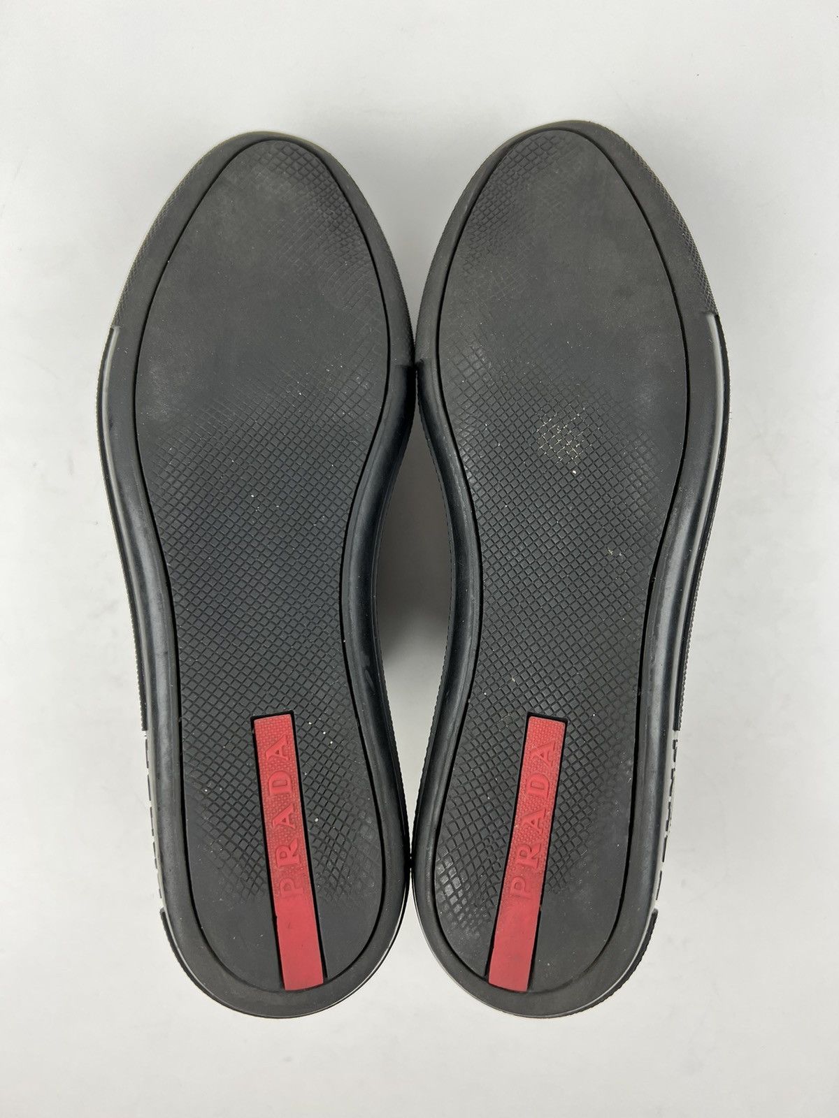 Prada PRADA Sneakers Low-Top Leather Shoes Red Tab Logo Black Wmns Size US 6.5 / IT 36.5 - 19 Thumbnail
