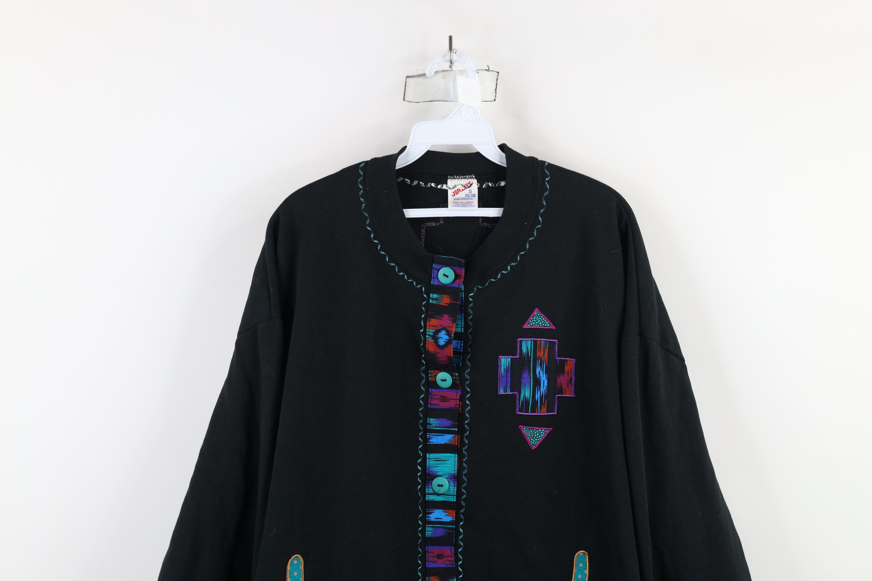 Vintage Vintage 90s Streetwear Southwestern Cardigan Sweatshirt USA Size XXL / US 16-18 / IT 52-54 - 2 Thumbnail