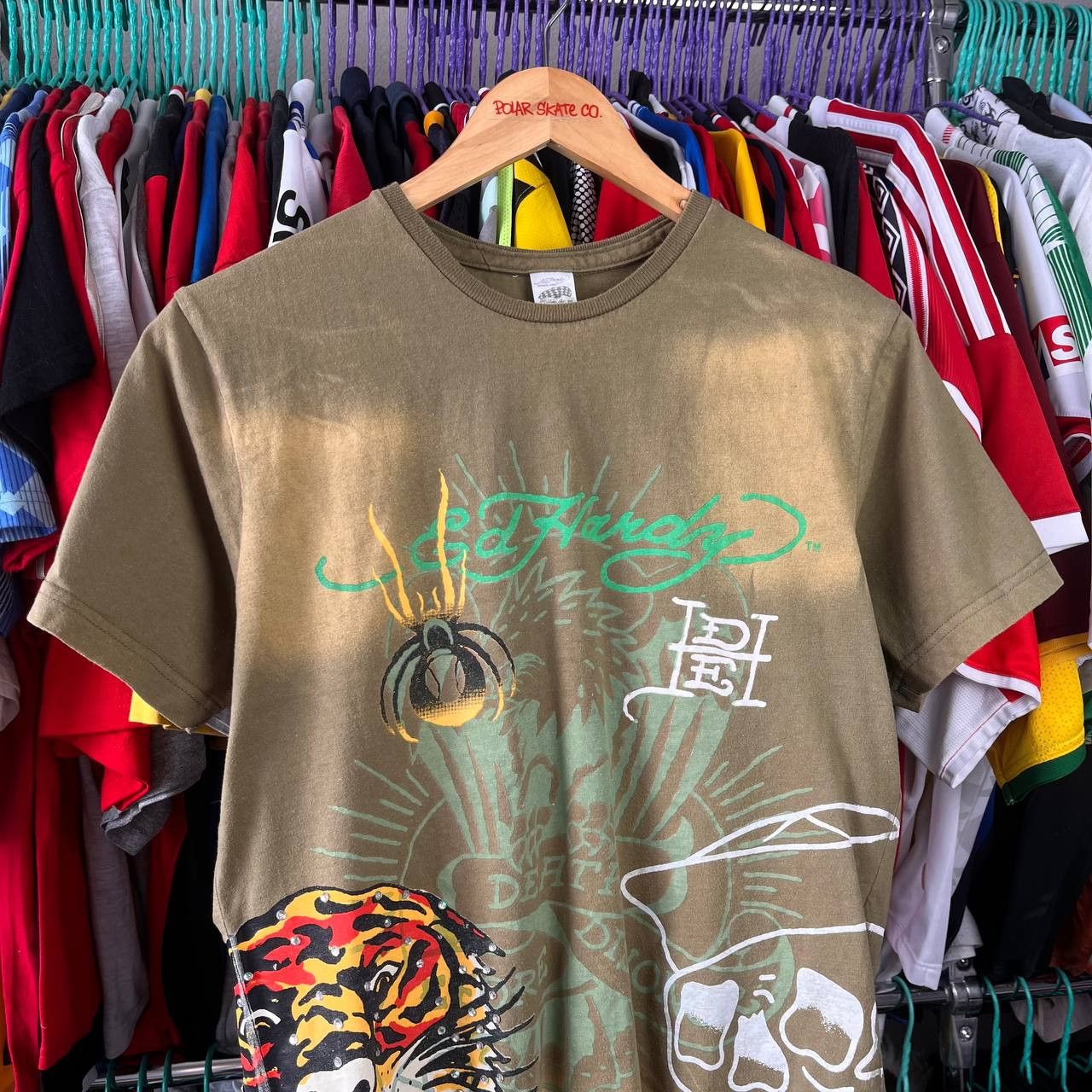 Ed Hardy Vintage Ed Hardy by Christian Audigier Green Tshirt Size US M / EU 48-50 / 2 - 2 Thumbnail