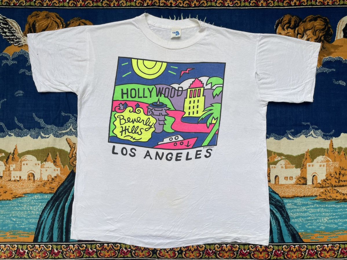 Vintage Vintage Single Stitch Los Angeles Pop Art Graphic T-Shirt Size US L / EU 52-54 / 3 - 1 Thumbnail