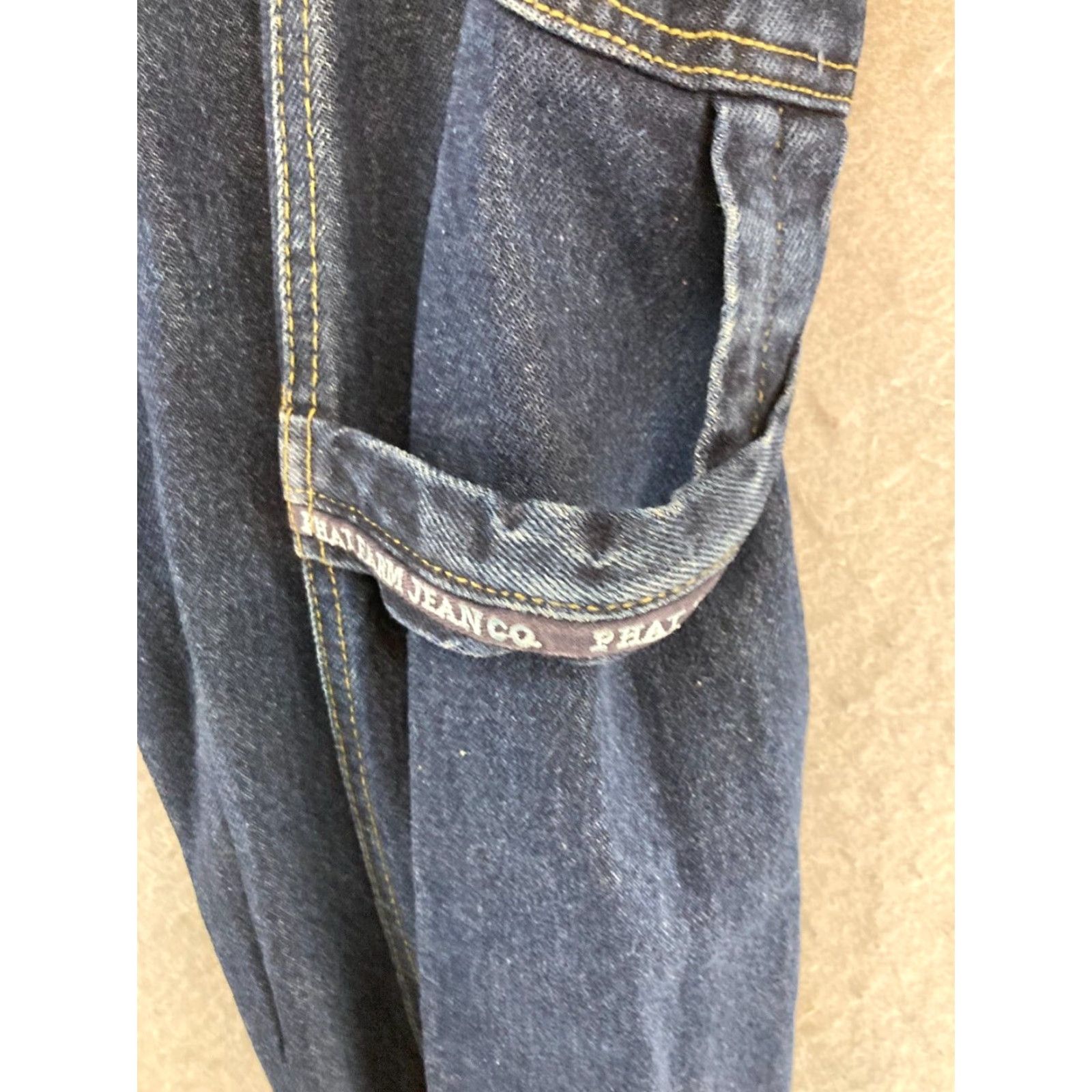 Phat Farm VINTAGE Phat Farm Carpenter Pants Mens 36x34 Denim Blue 90s Washed Straight Leg Mens Regular 90s Theme Baggy Casual Pants Size US 36 / EU 52 - 6 Thumbnail