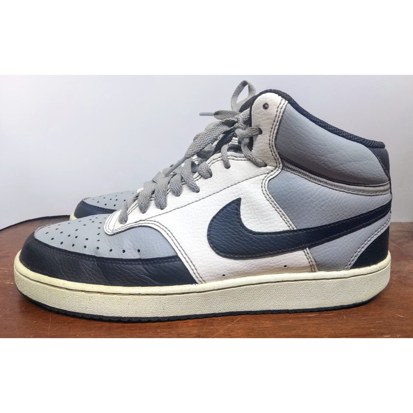 Nike Nike Court Vision Next Nature Mid Top Light Smoke Grey Sail - Size 9 (US) Mens Sneaker, Gray Nike Court Vision, 2022 Release Size US 9 / EU 42 - 4 Thumbnail