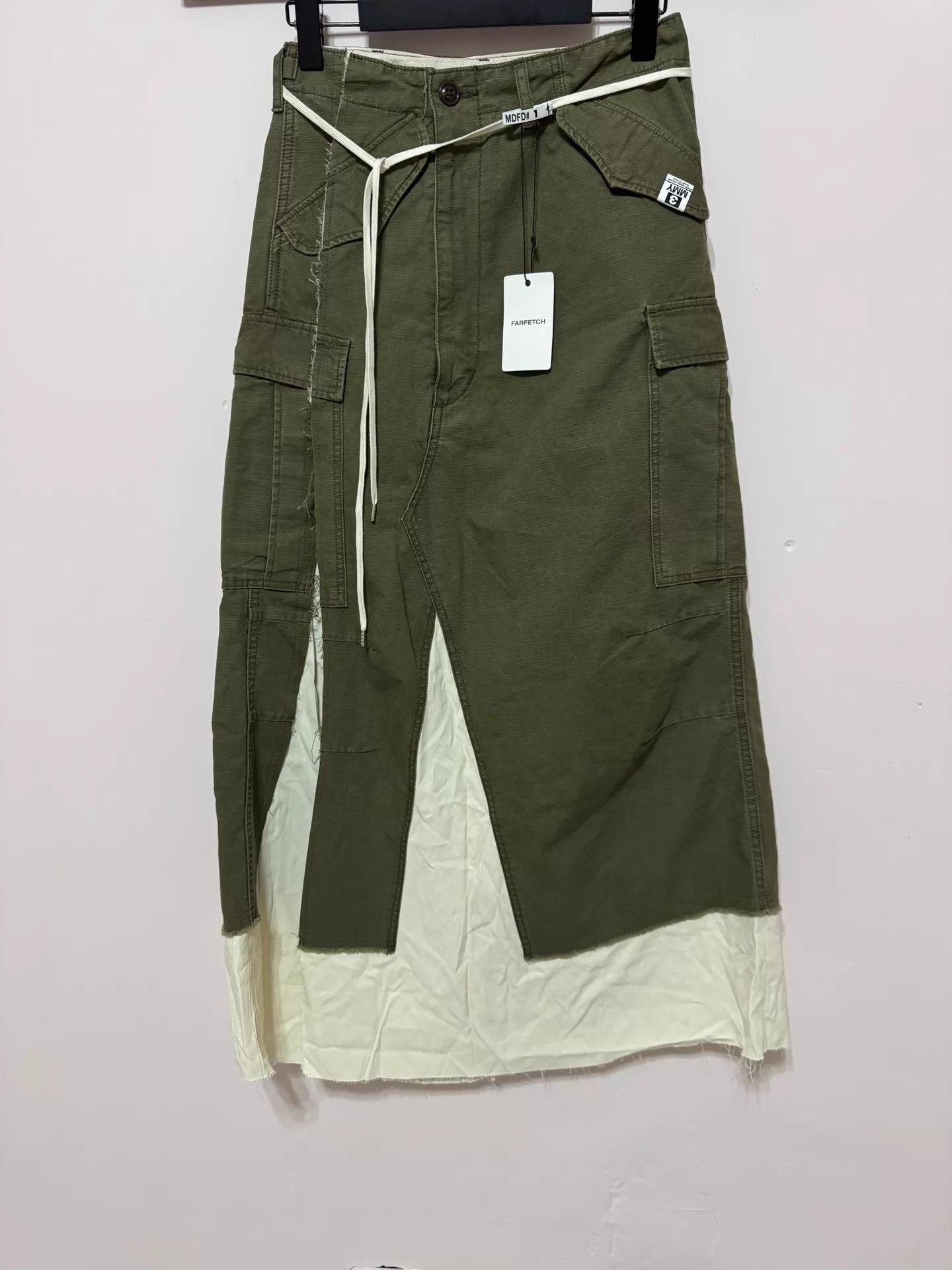 Maison MIHARA YASUHIRO Mihara Yasuhiro 23ss Olive colorblocked Cargo Skirt 38 Size 26" / US 2 / IT 38 - 3 Thumbnail