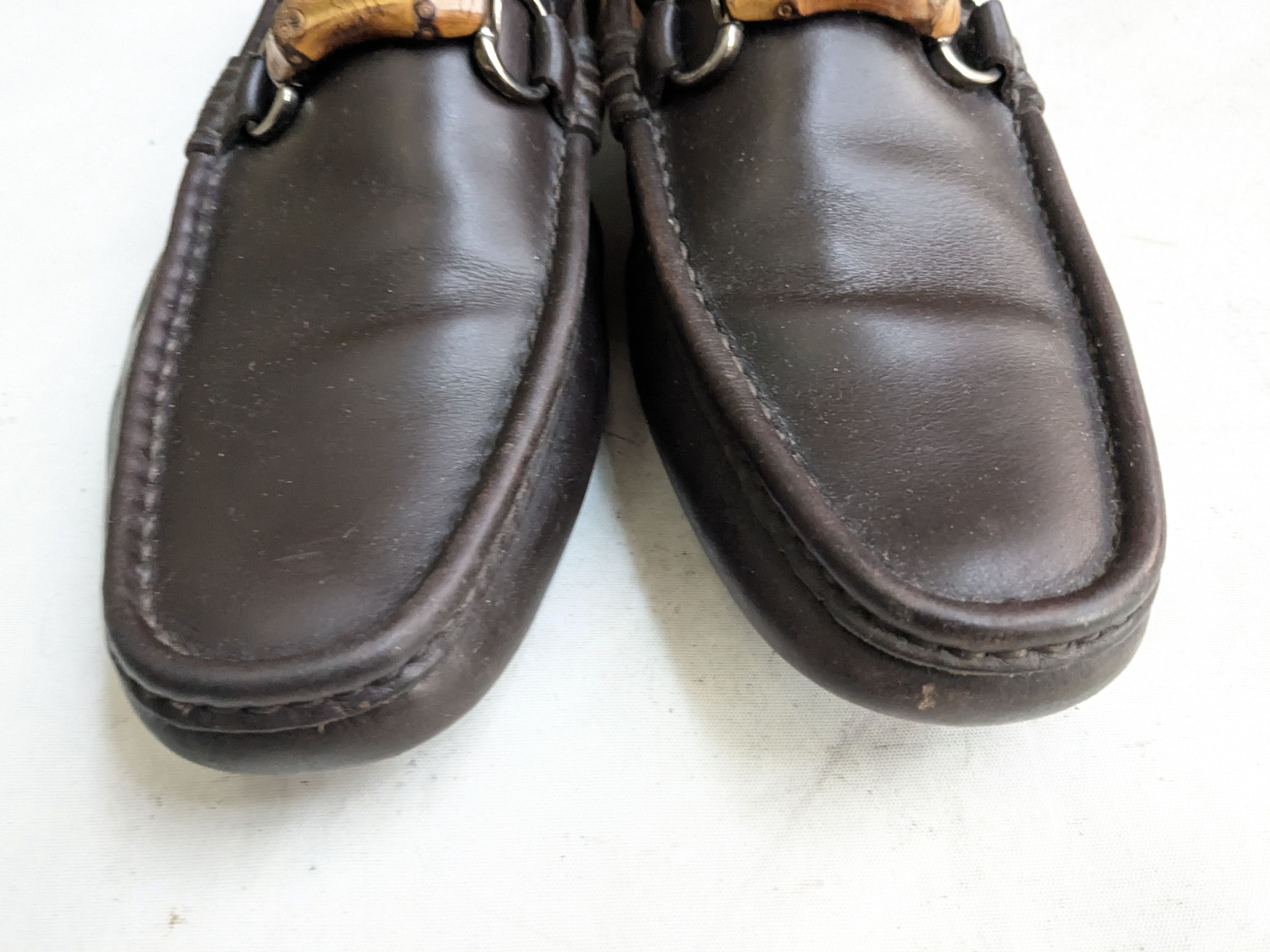 Gucci Gucci Horsebit Driving Loafers Brown Leather 9.5 Bamboo Size US 9.5 / EU 42-43 - 2 Thumbnail