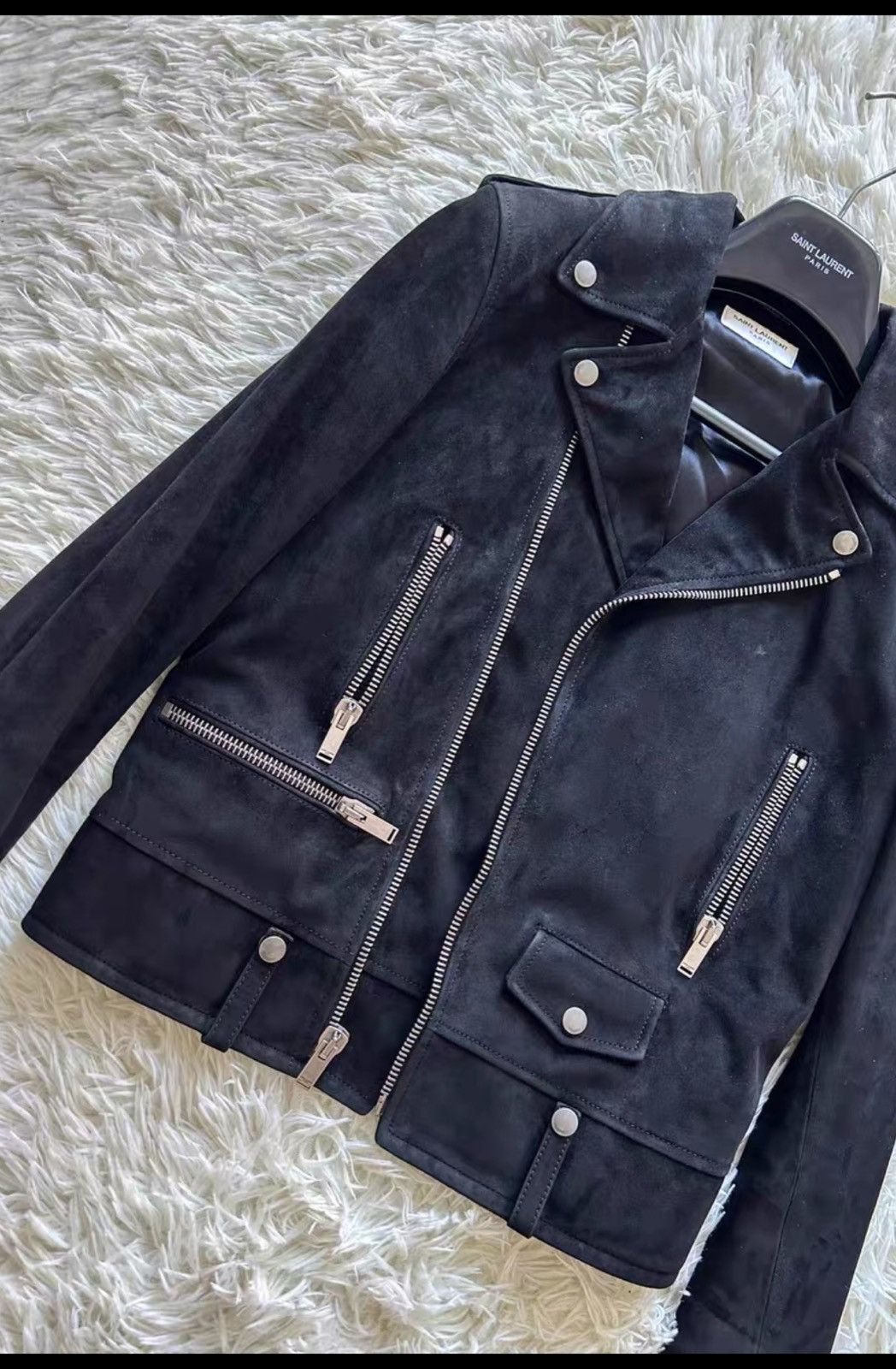 Saint Laurent Paris Saint Laurent FW17 Black Suede Lambskin LO1 Leather Jacket Size US S / EU 44-46 / 1 - 2 Thumbnail