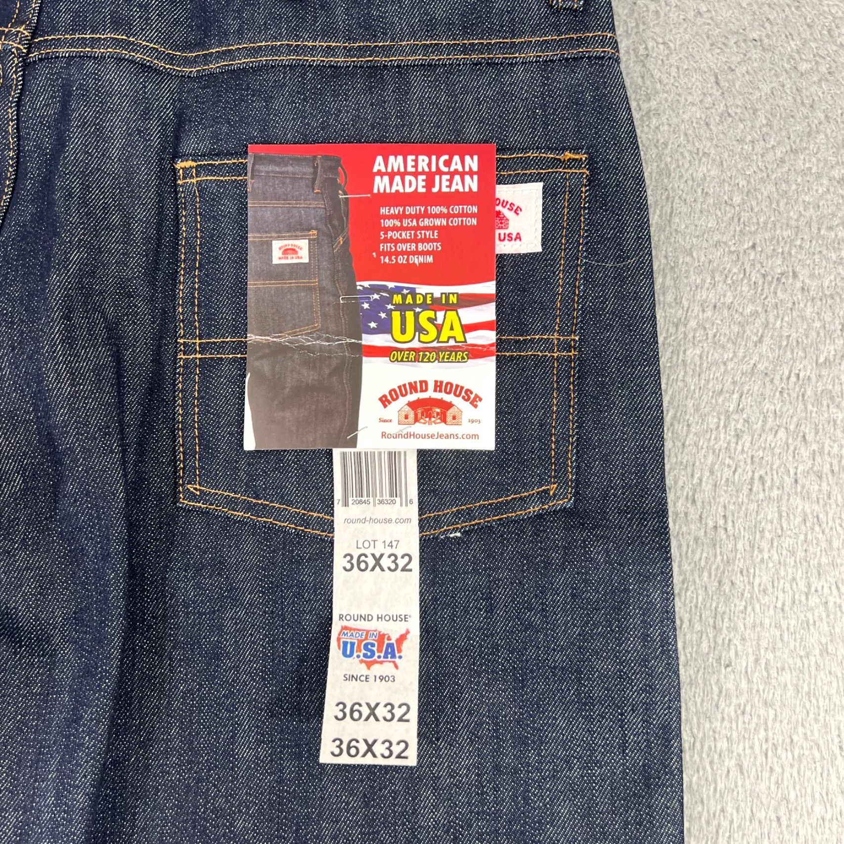 Vintage VINTAGE Round House American Made Jeans Blue Denim Mens Size 36x32 Made In USA Size US 36 / EU 52 - 6 Thumbnail