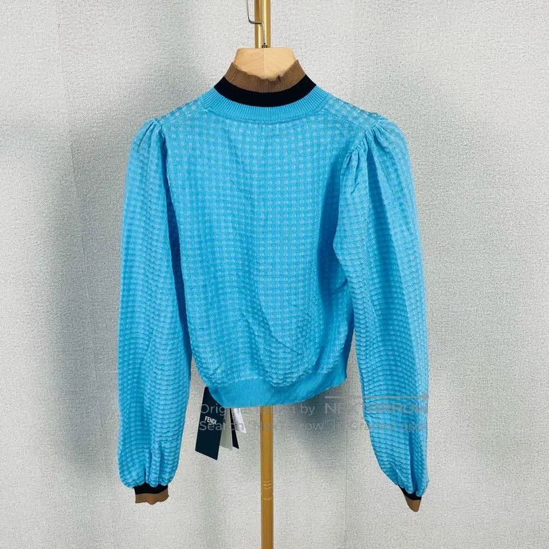 Fendi Fendi Lantern sleeve dark pattern knit sweater Size XXS / US 00 / IT 34 - 2 Thumbnail