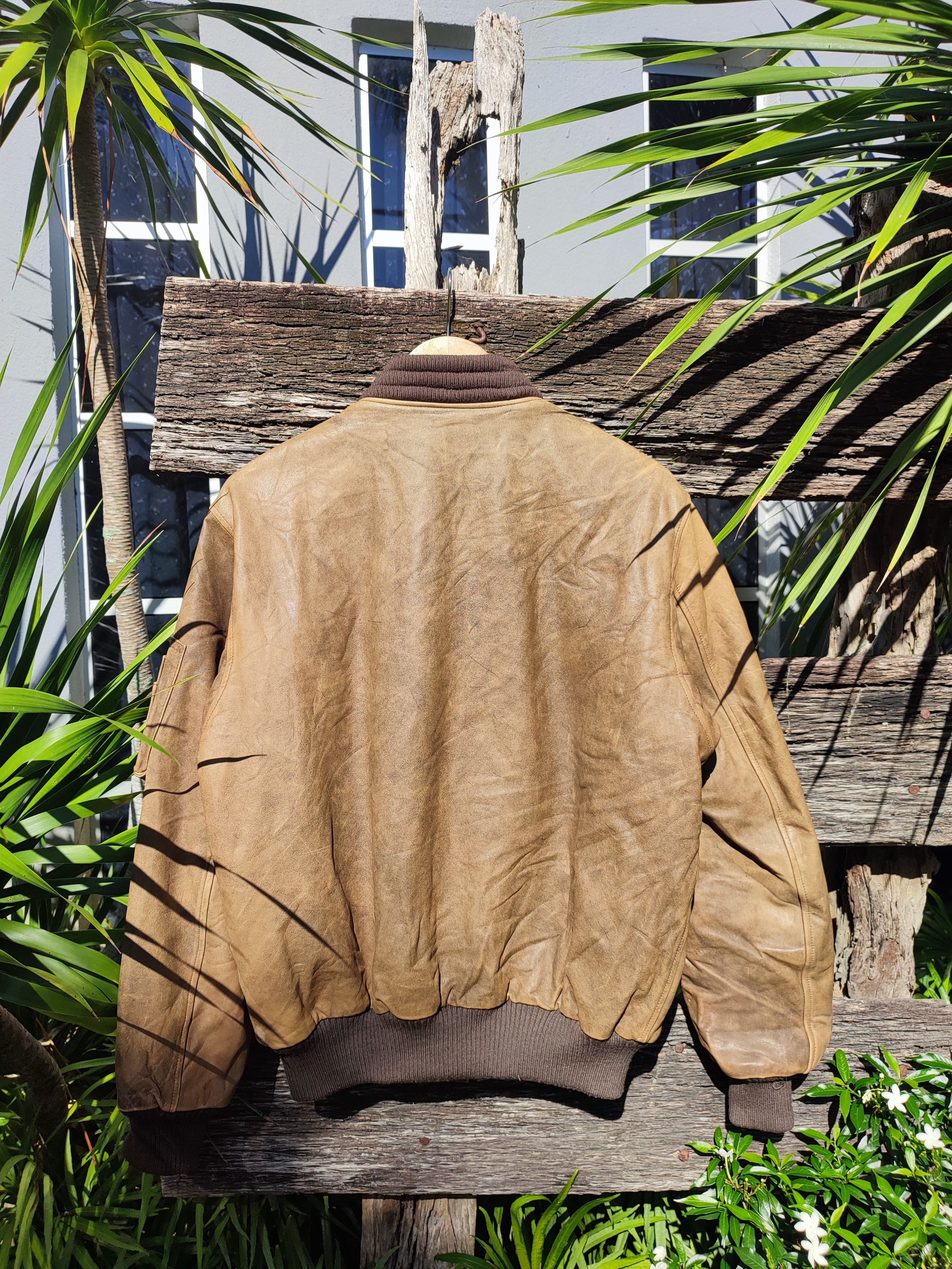 Leather × Vintage Vintage Leather Bomber Jacket Classic Aviator Style Size US L / EU 52-54 / 3 - 8 Thumbnail