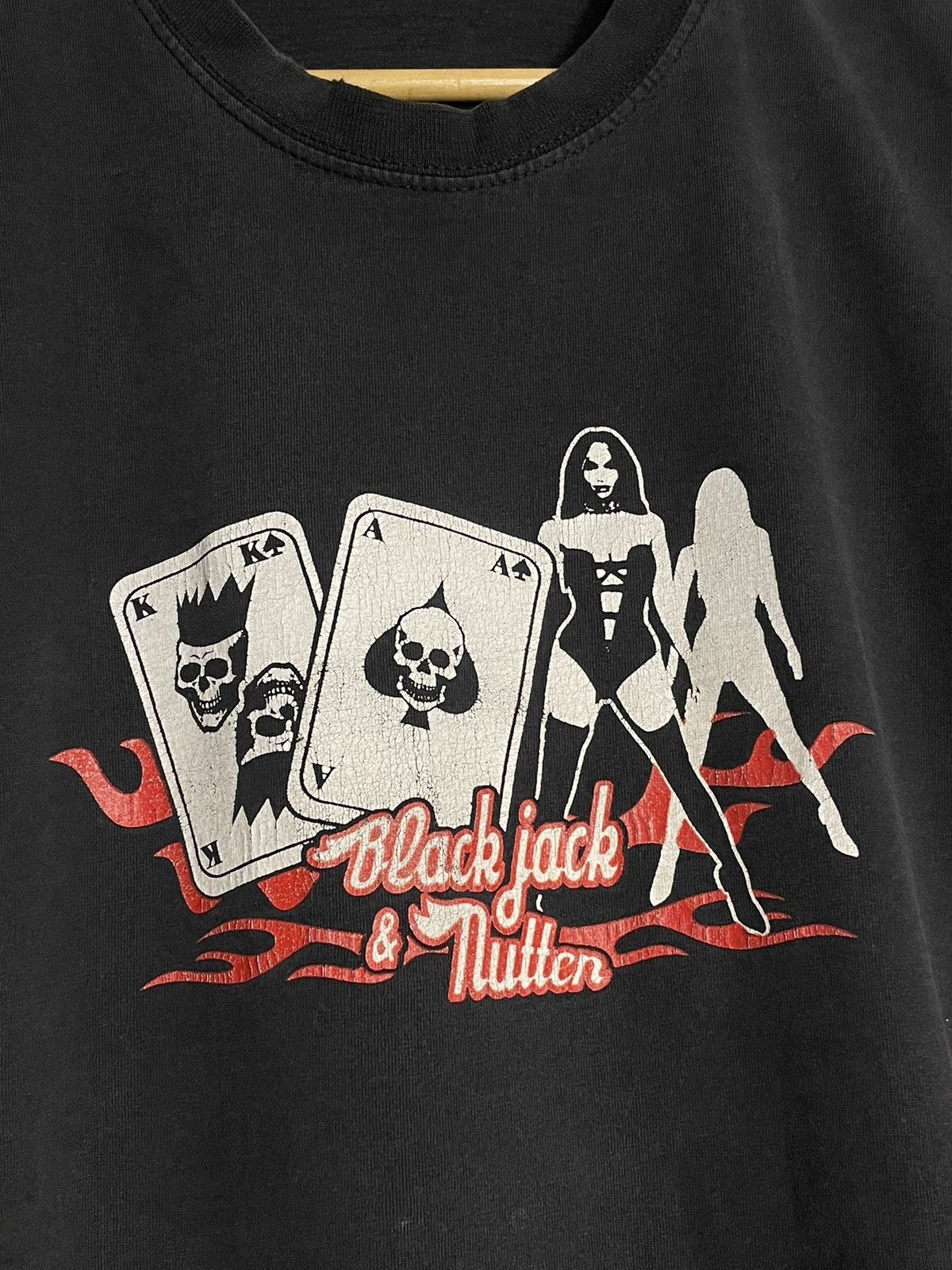 Fruit Of The Loom Crazy Vintage Pornstar Black Jack Nutter Sexy Girl Skull Tee Size US XL / EU 56 / 4 - 6 Thumbnail