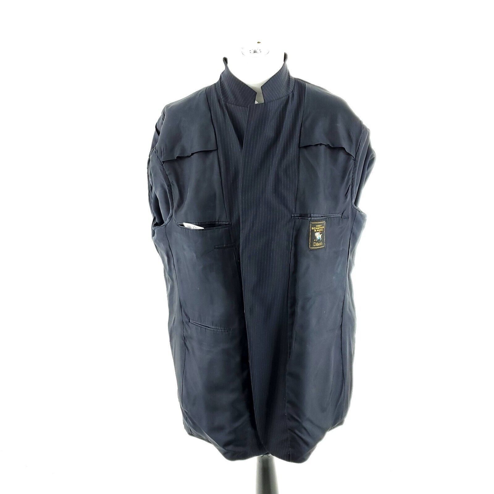 Hart Schaffner Marx DAMAGED Hart Schaffner Marx Wool 3 Button Suit Jacket 46L Bl Size 46L - 9 Thumbnail