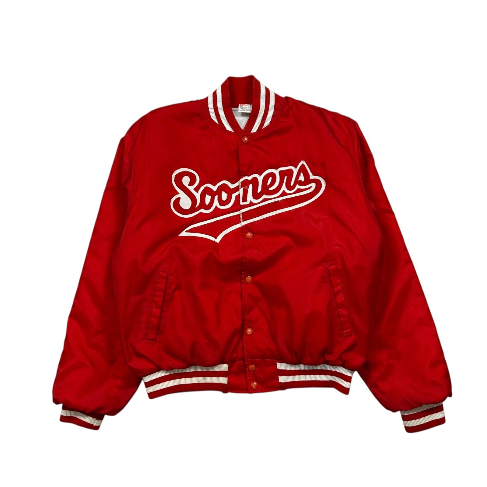NCAA VTG 90S NCAA OKLAHOMA SOONERS BIRDIE SATIN BOMBER JACKET Size US L / EU 52-54 / 3 - 2 Thumbnail