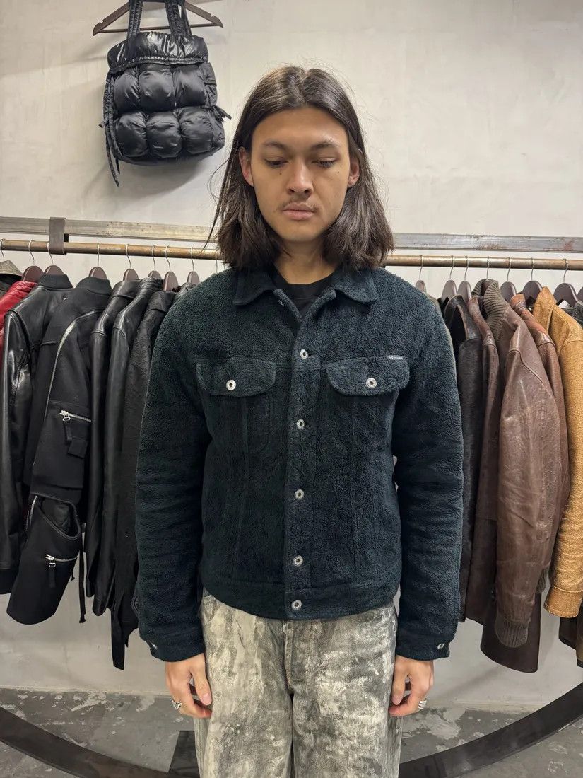 Dolce & Gabbana × Vintage 2000s Dolce & Gabbana Black Plush Fleece Trucker Jacket Size US M / EU 48-50 / 2 - 2 Thumbnail
