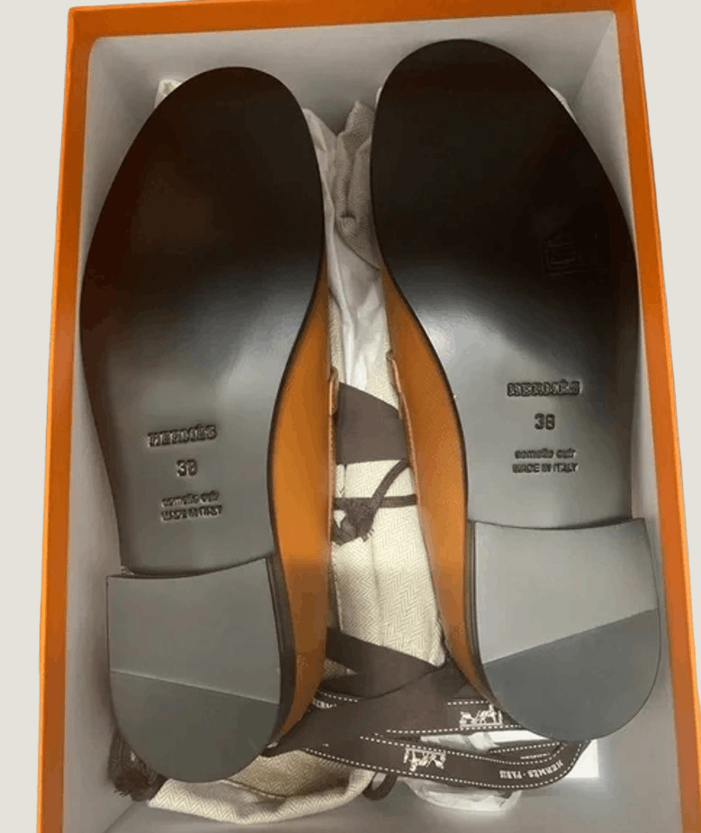 Hermes Hermes Destin Naturel Leather Kelly Buckle Loafers Size US 8 / IT 38 - 10 Thumbnail