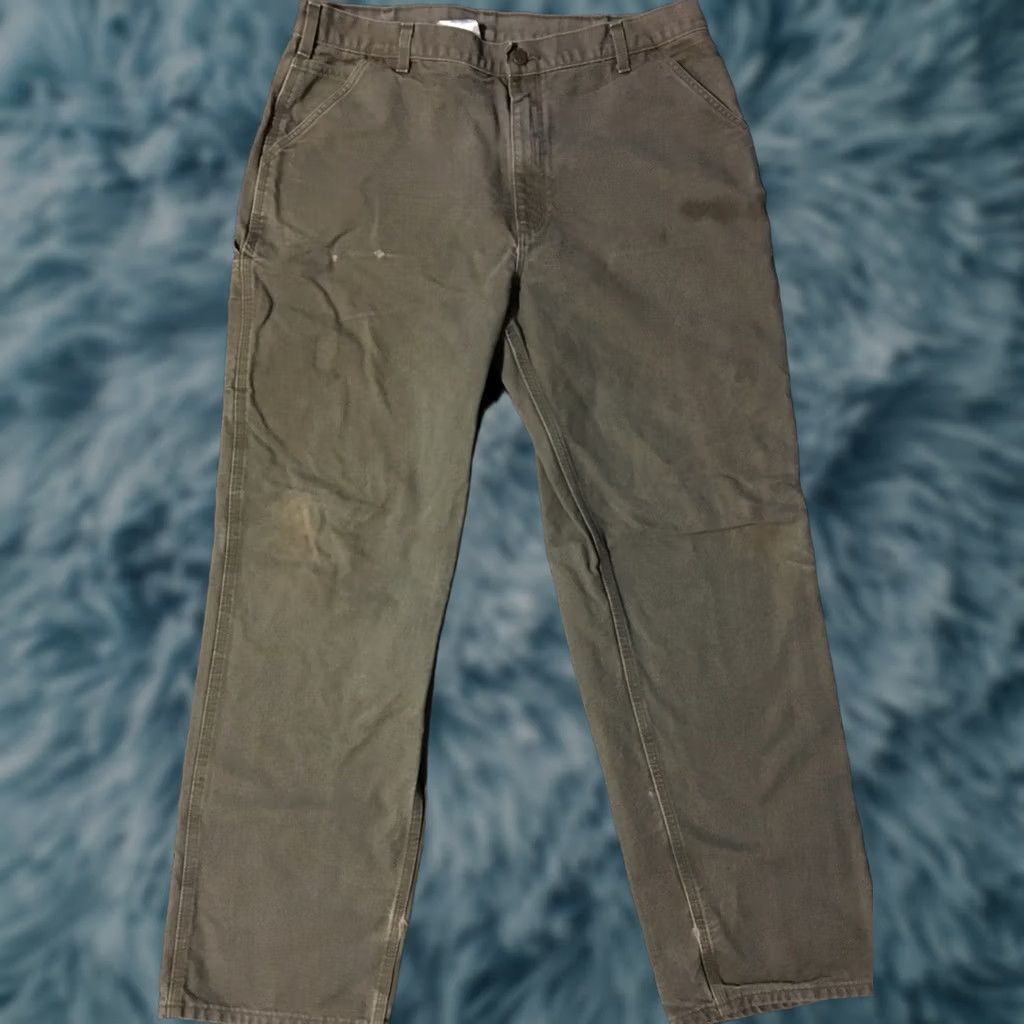Carhartt VINTAGE Carhartt B11 MOS Faded Distressed Pants 40/34 Grunge Biker Punk Skate Work 90s Mens Pants Green 40 34 Cargo Distressed 90s Carhartt Mens Size US 40 / EU 56 - 1 Thumbnail