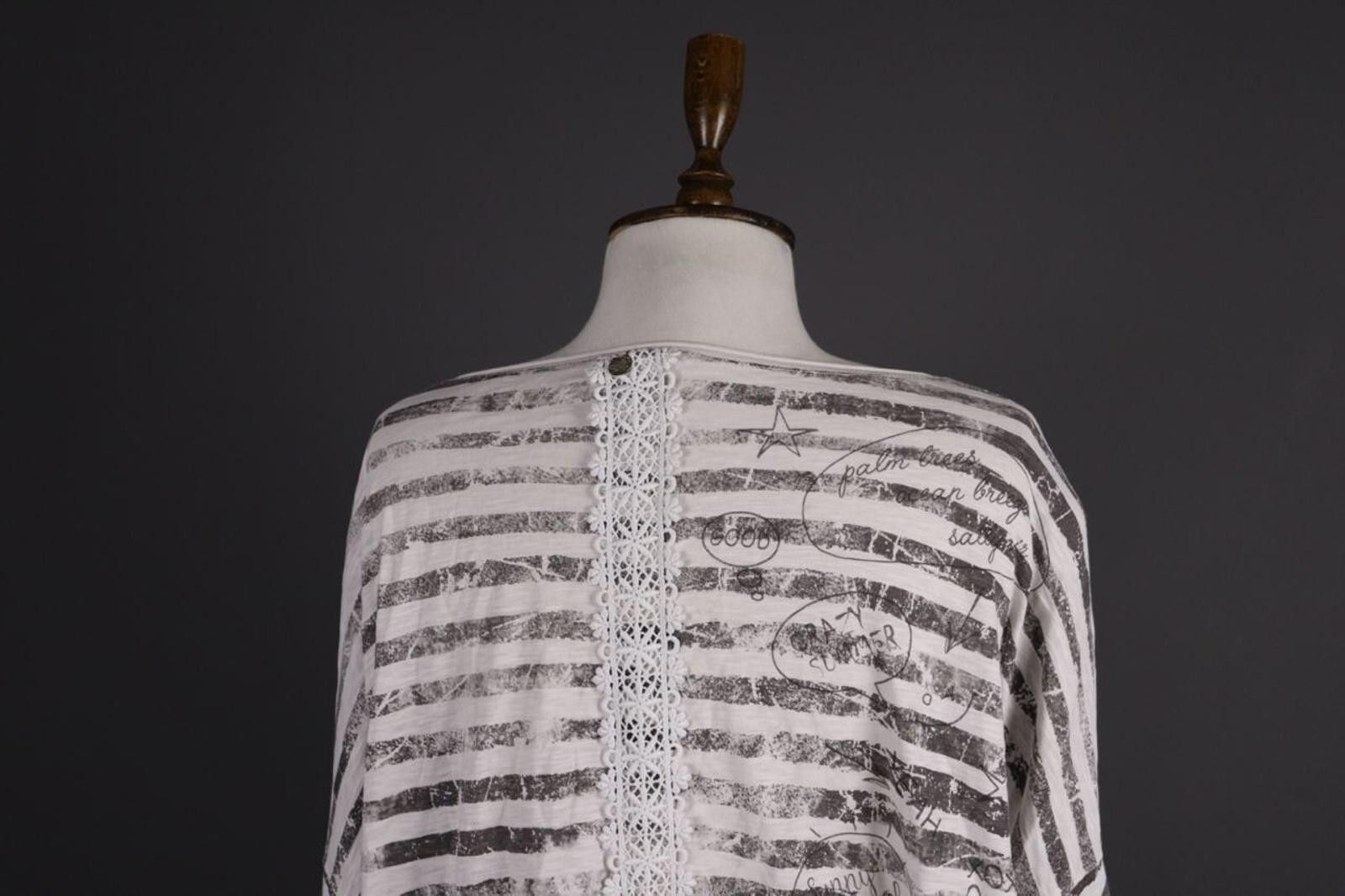 Designer Tredy White Stripe Long Sleeve Lagenlook Tunic Dress Size 46 Size M / US 6-8 / IT 42-44 - 7 Thumbnail