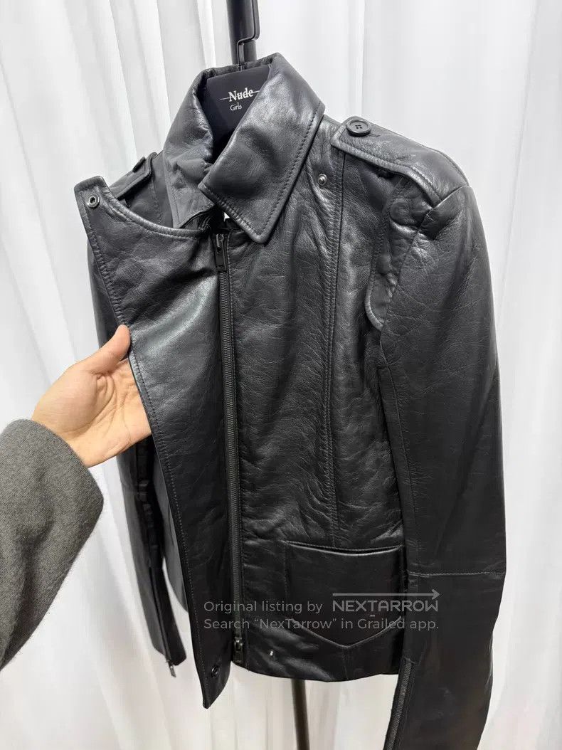 Maison Margiela Maison Margiela Diagonal Zip Removable Sleeve Leather Jac Size US XXS / EU 40 - 3 Thumbnail