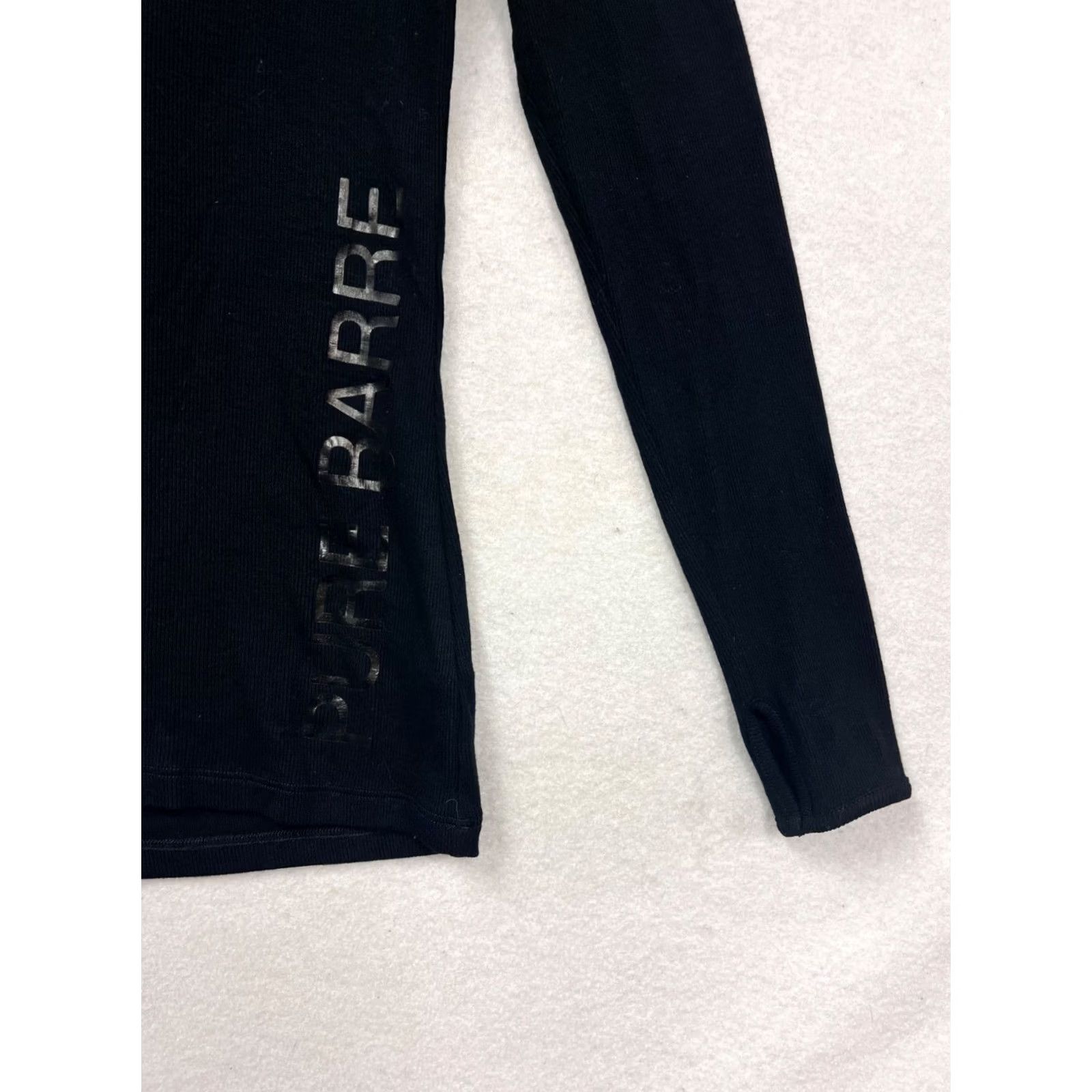 Vintage Pure Barre By Splits59 XS Black Ribbed Long Sleeve Hooded Top Womens XS Size XS / US 0-2 / IT 36-38 - 5 Thumbnail