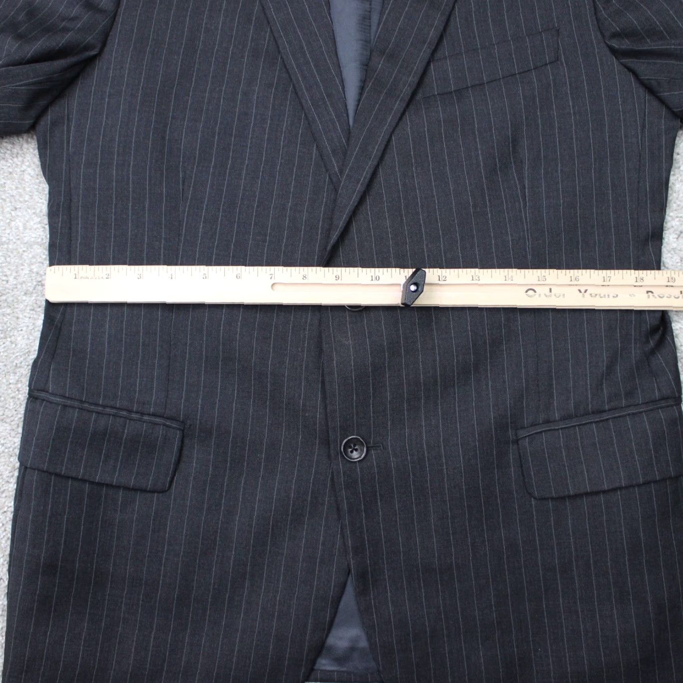Brooks Brothers Brooks Brothers 1818 Blazer Mens 42R Fitzgerald Wool Gray Pinstriped Lined Size 42R - 4 Thumbnail
