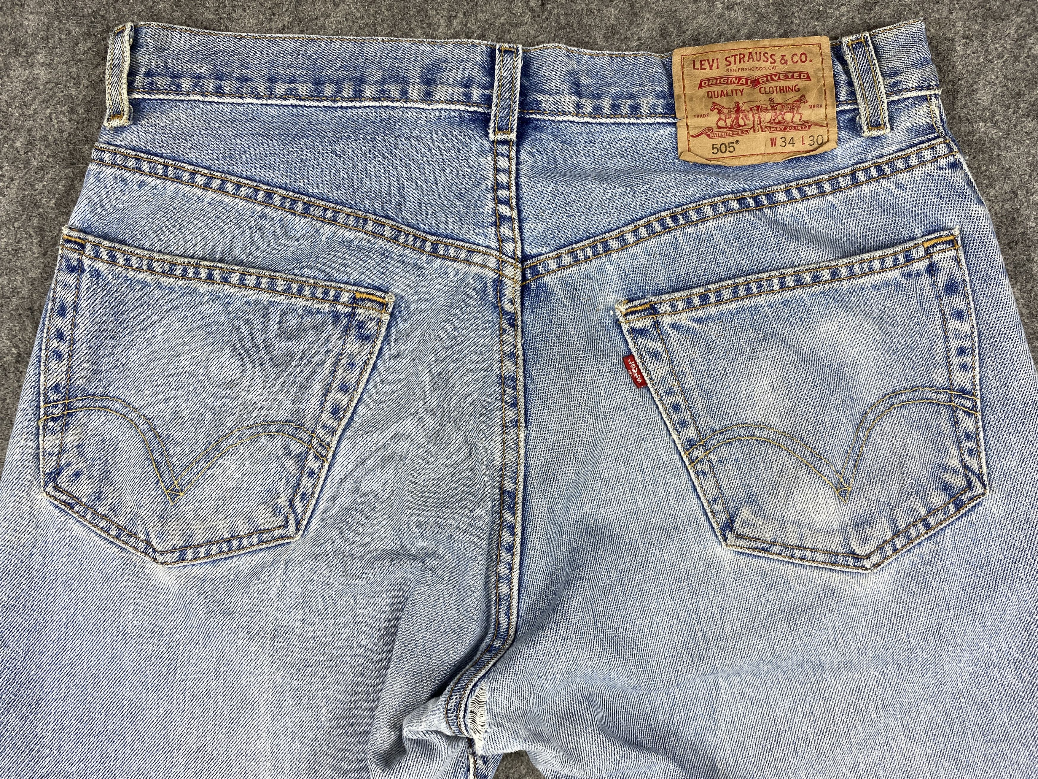 Levi's Blue Wash Vintage Levi's 505 Jeans 33x29 Denim -JN1275 Size US 33 - 4 Thumbnail
