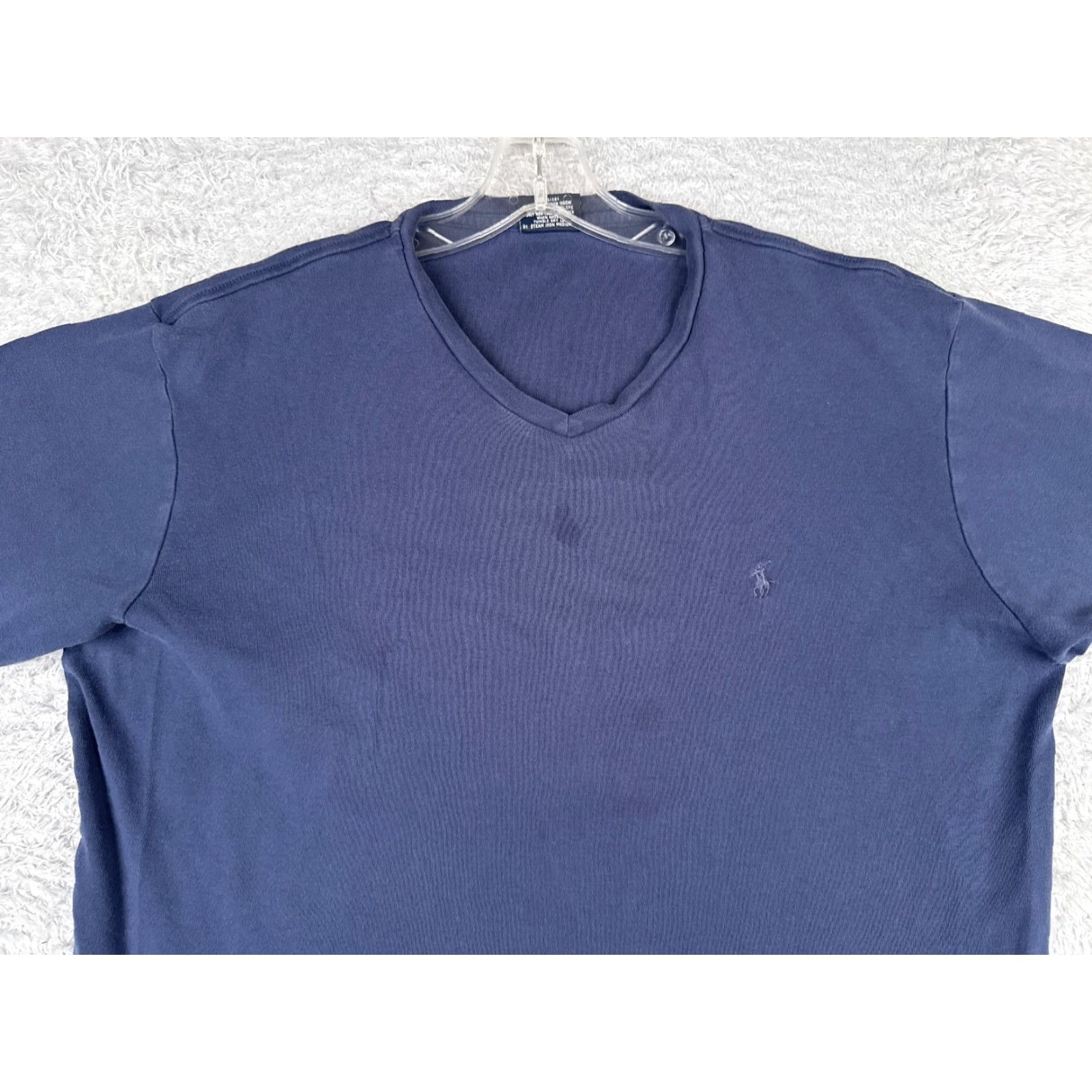 Ralph Lauren Ralph Lauren Shirt Men XL Blue Short Sleeve V-Neck Cotton Solid Logo American Sports Mens Size US XL / EU 56 / 4 - 4 Thumbnail