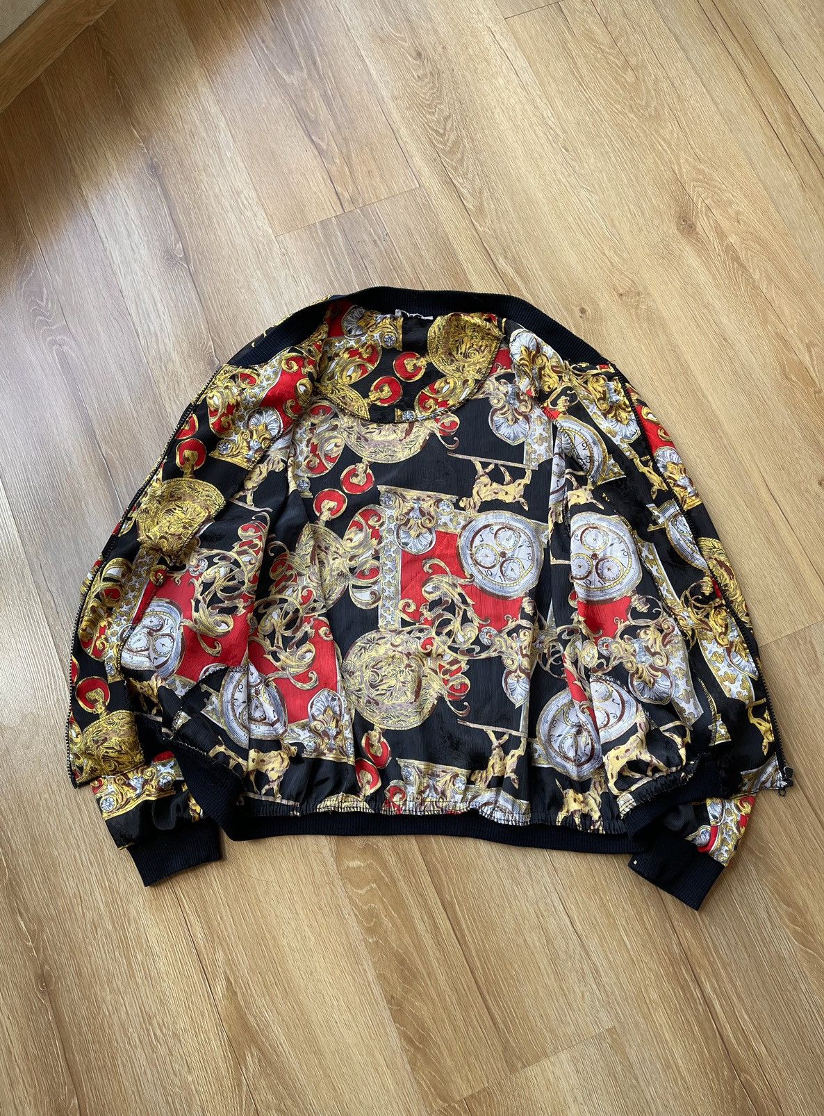 Vintage Vintage 80s Clock Pattern Zip Up Jacket Versace Style Size US M / EU 48-50 / 2 - 10 Thumbnail