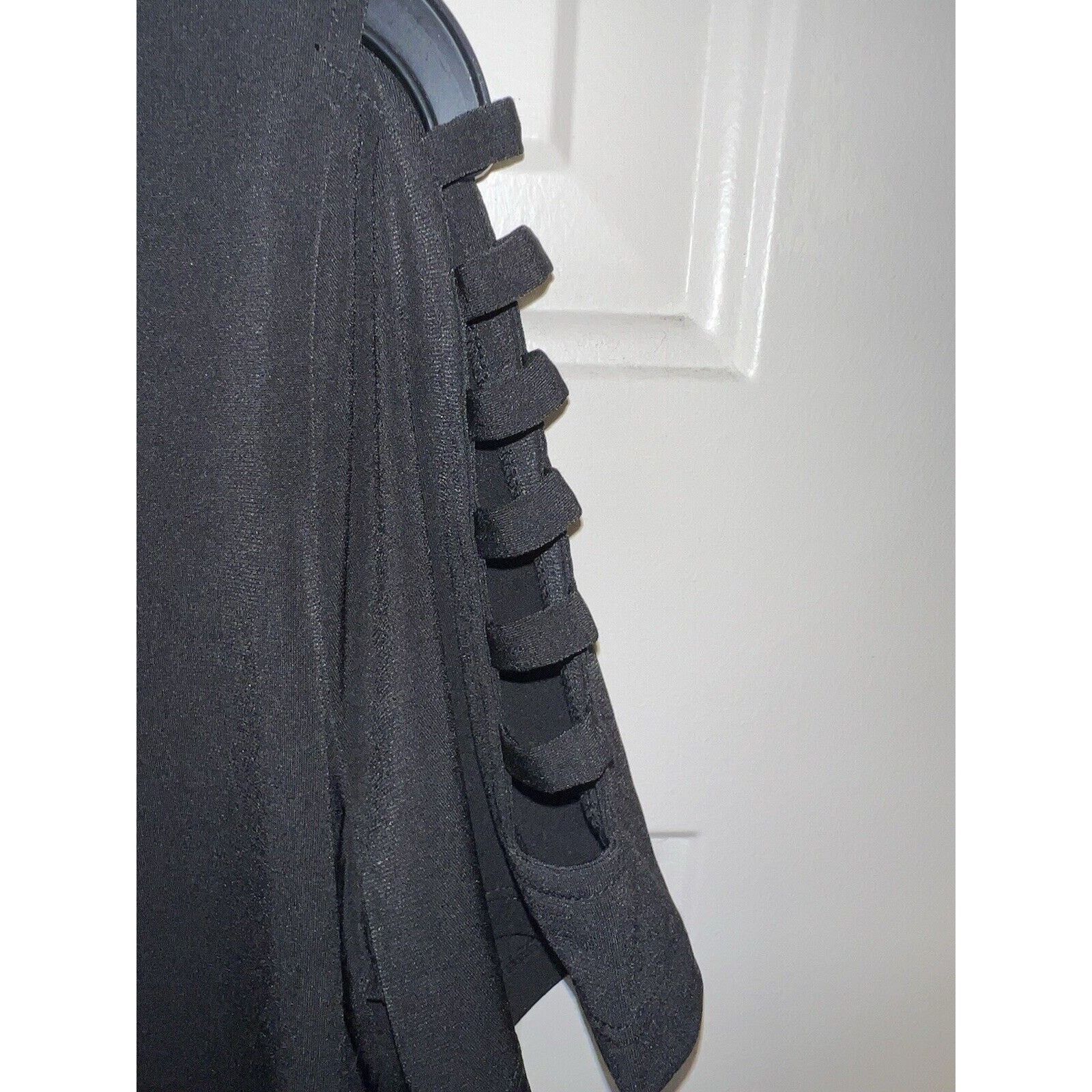 Michael Kors Michael Kors Black Blouse Ladder Sleeve Shirt Women’s Large Size L / US 10 / IT 46 - 4 Thumbnail