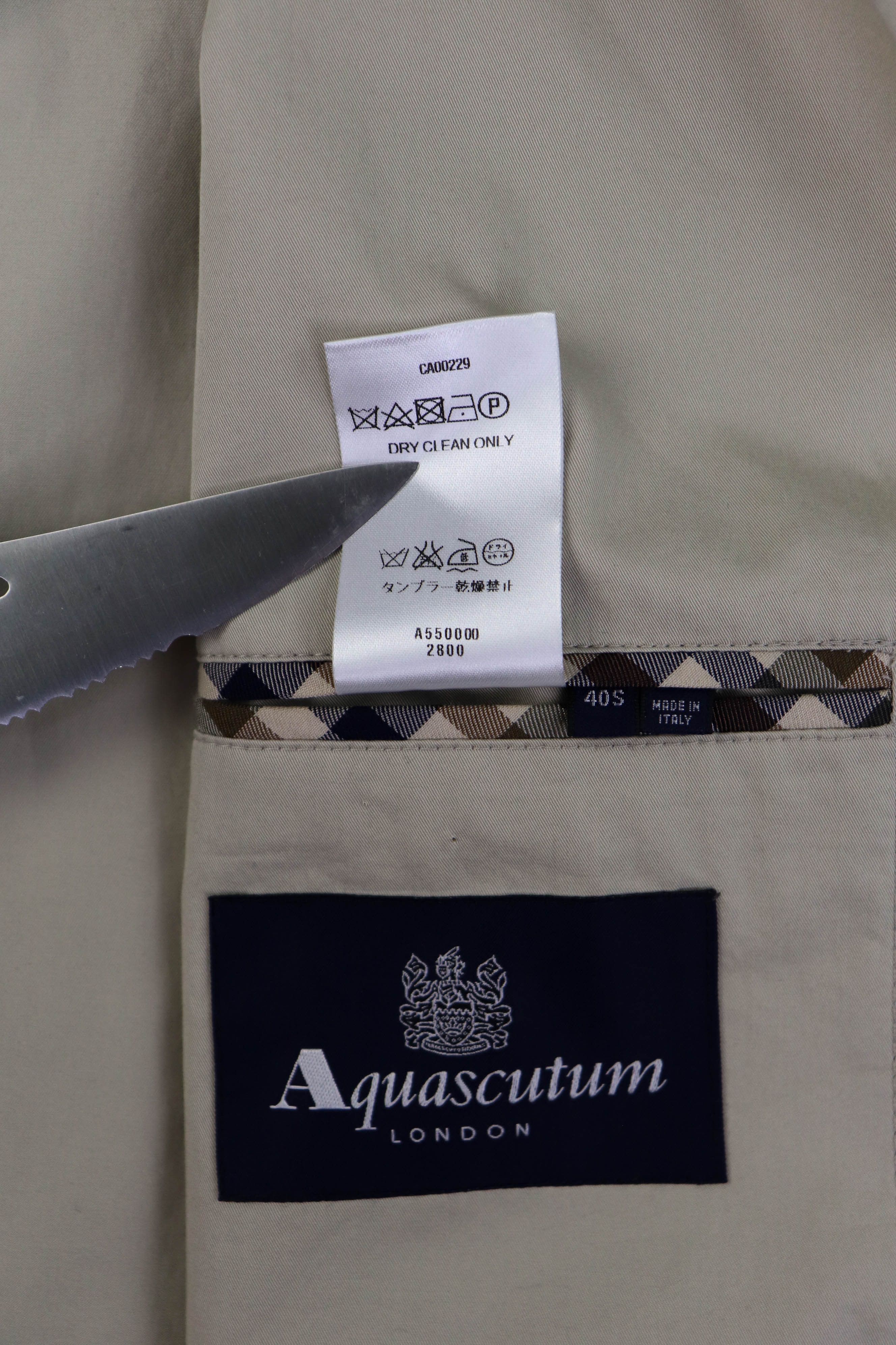 Aquascutum Aquascutum Made in Italy Light Beige Cotton Blazer Jacket Size 40S - 18 Thumbnail