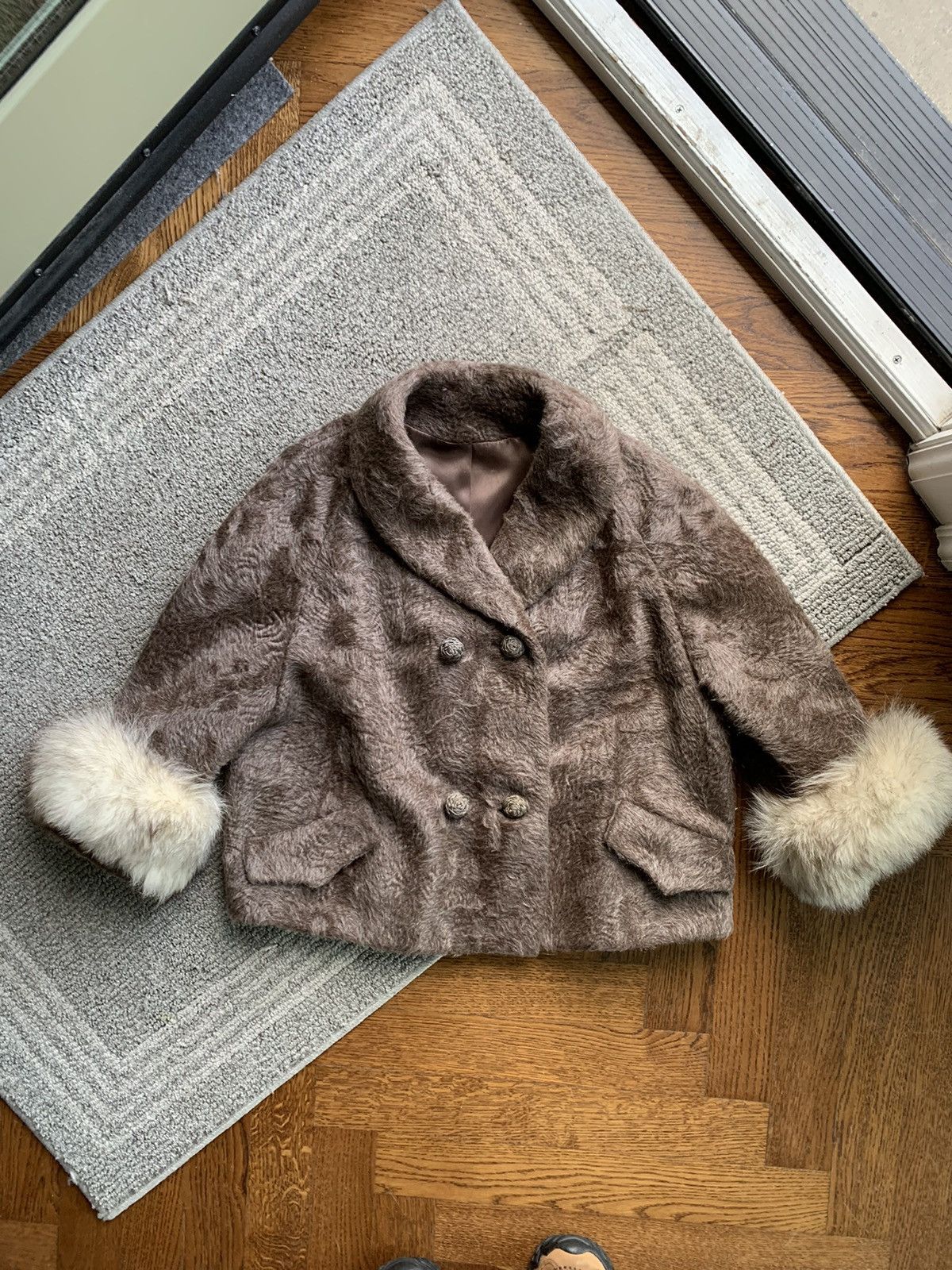 Vintage Vintage Fur Coat Skirt Set Chanel Blazer Fox Two Piece Wool Size XS / US 0-2 / IT 36-38 - 3 Thumbnail