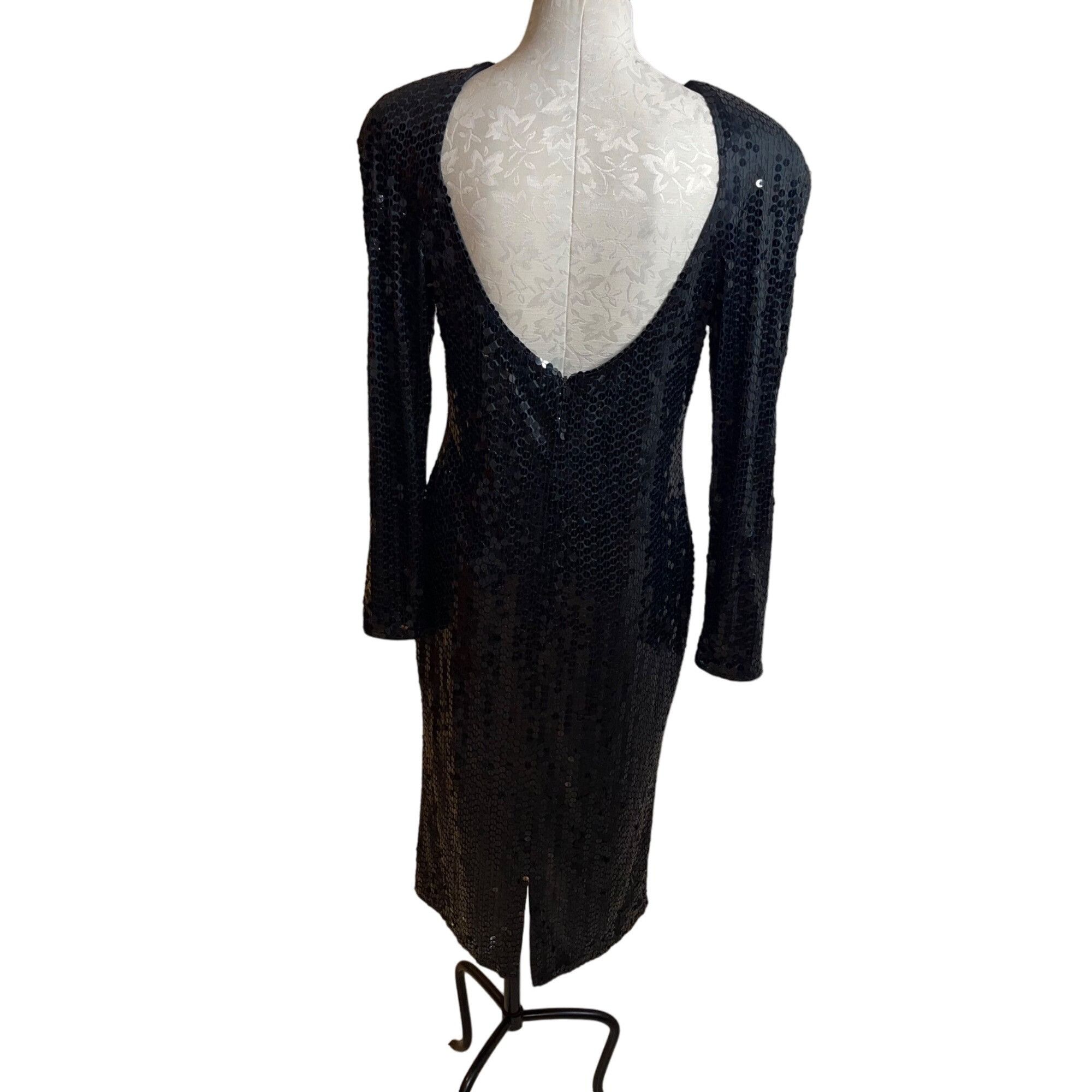 Vintage Vintage 1980s Womens Dress Size 12 Black Size XL / US 12-14 / IT 48-50 - 2 Thumbnail