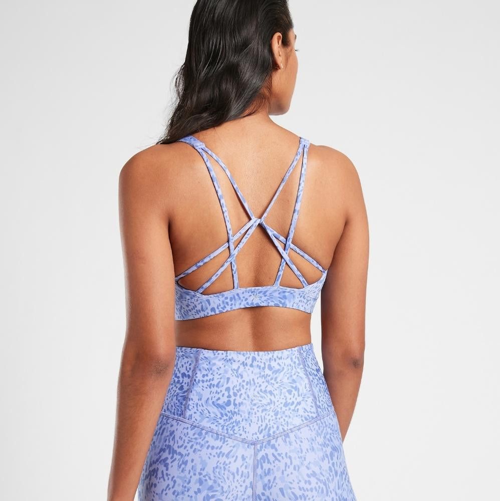 Designer Periwinkle | Athleta | Solace Printed Sport Bra Size ONE SIZE - 5 Thumbnail