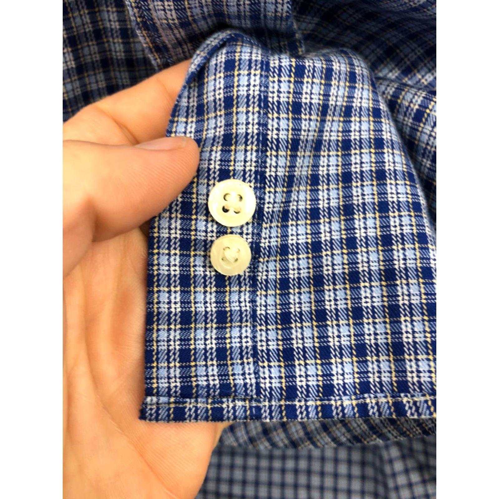 Vintage Kirkland Signature Shirt Mens XL Blue Non Iron Button-Down Long Sleeve Plaid Polyester Size US XL / EU 56 / 4 - 7 Thumbnail