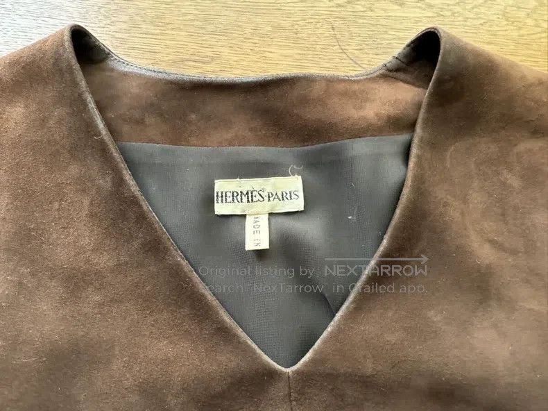 Hermes Hermes Dark brown suede Semi-Vause shirt Size M / US 6-8 / IT 42-44 - 3 Thumbnail
