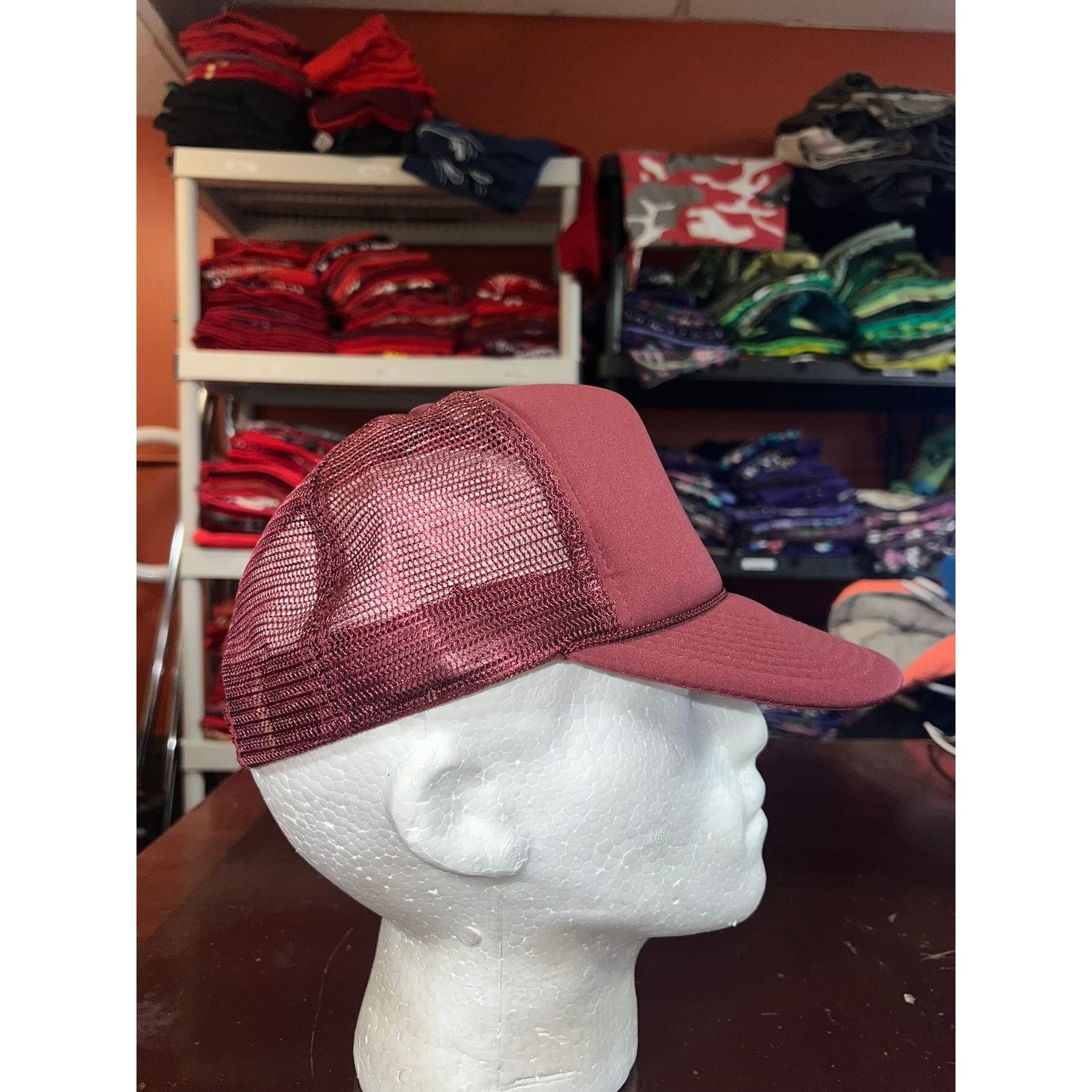 Vintage Vintage Maroon Blank Hat Dark Red George Washington Dollar Size ONE SIZE - 5 Thumbnail