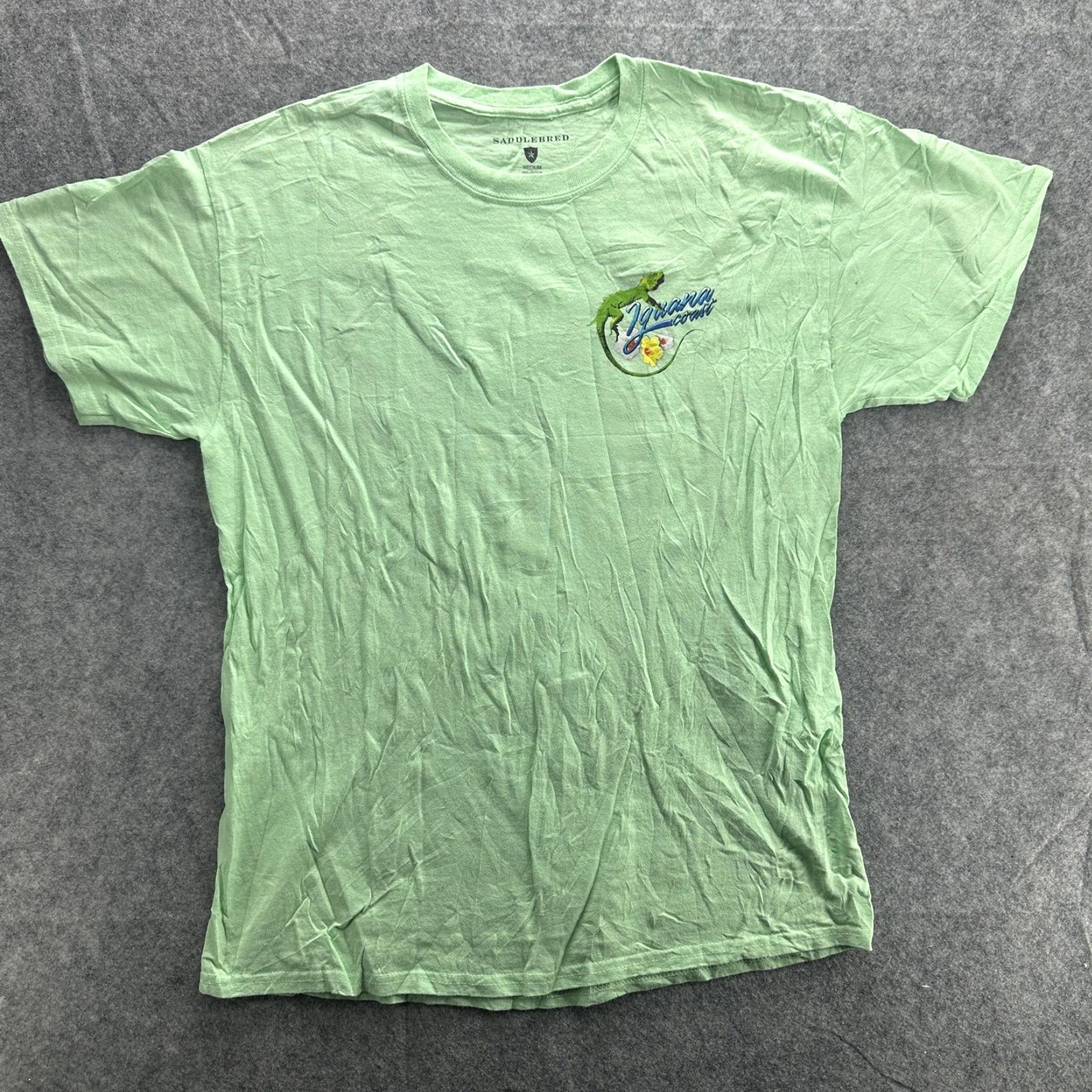 Vintage Saddlebred Shirt Mens M Green Iguana Coast Sunset Highway Motorcycle Graphic Shirt Size US M / EU 48-50 / 2 - 2 Thumbnail
