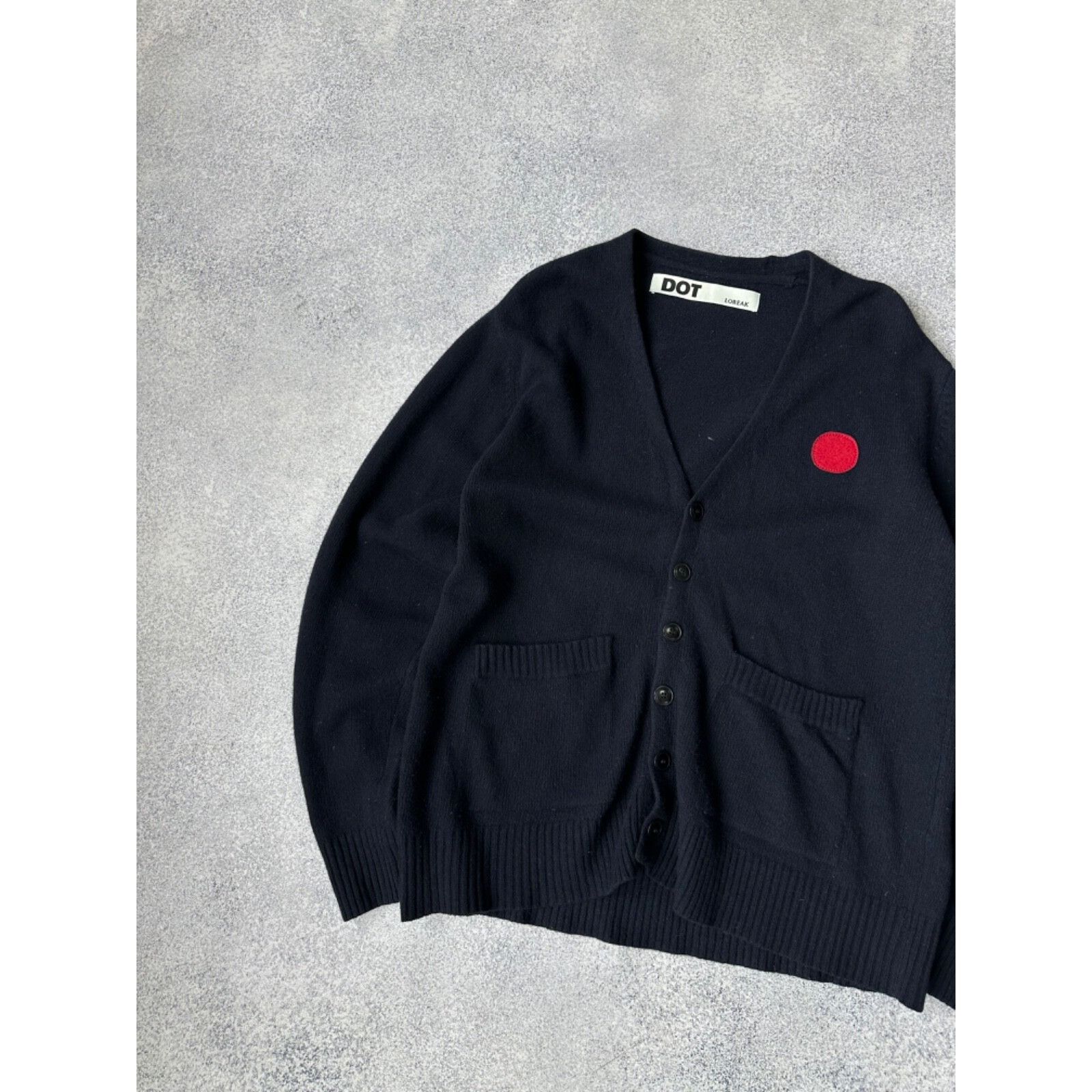 Vintage VTG DOT Loreak Navy Wool Cardigan Sweater Size US XL / EU 56 / 4 - 4 Thumbnail