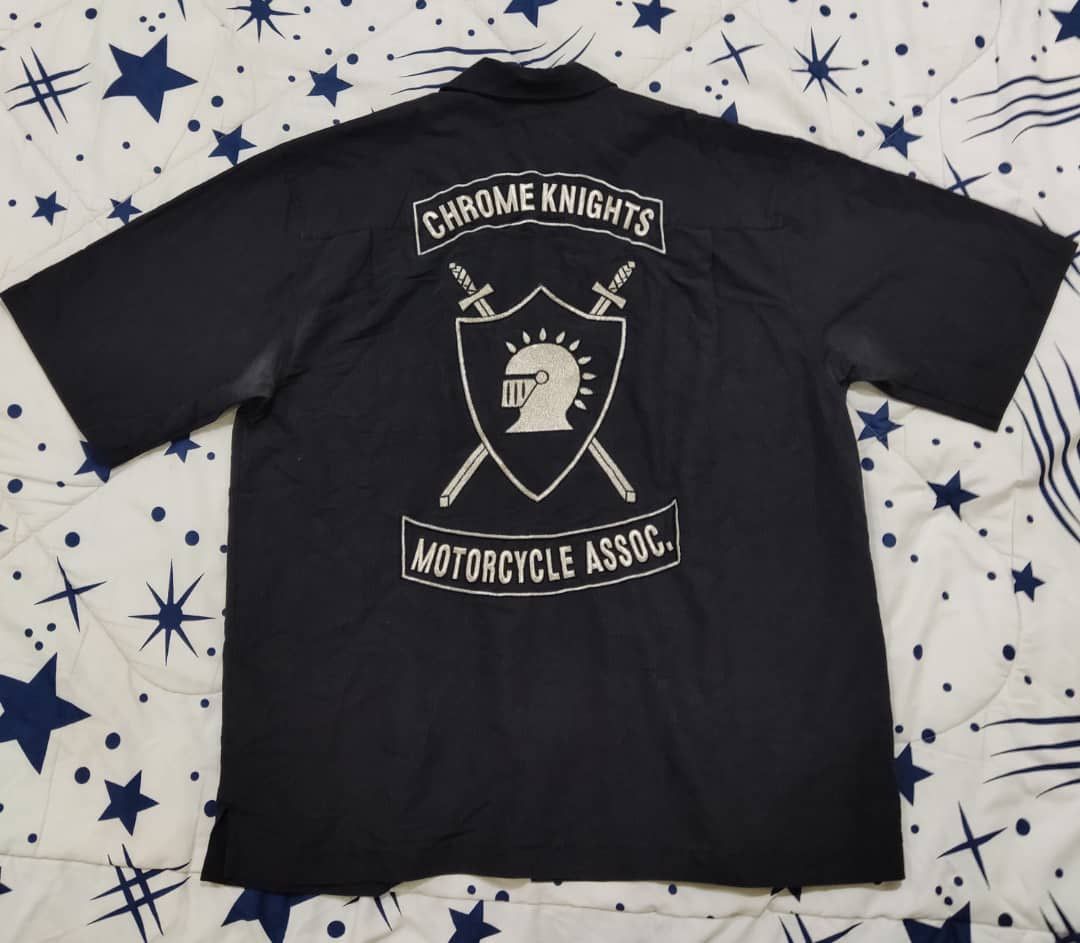 image of Cubavera Chrome Knights Motorcycle Assoc, Shirt in Black, Men's (Size Large)