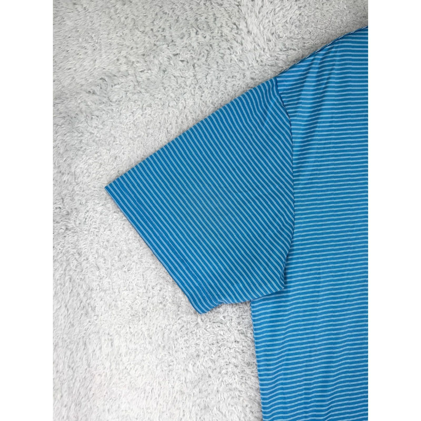 Hogan Ben Hogan Polo Shirt Adult 2XL Blue Stripe Pattern Polyester Golf Polo Shirt Men Large Striped blue 2XL Ben Hogan Mens Polo Size US XXL / EU 58 / 5 - 3 Thumbnail