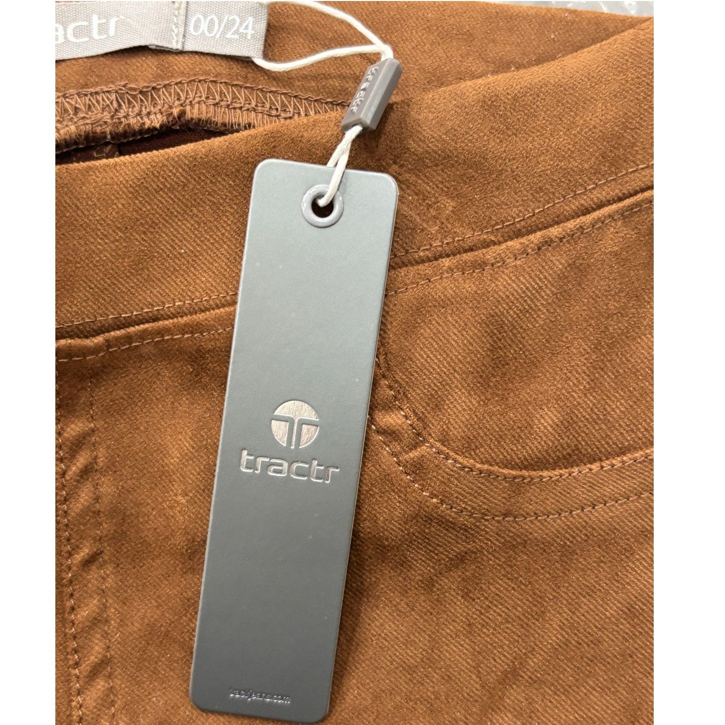 Other tractr Pull On Pants Shimmer Coated Camel Size 00/24 Size 24" / US 00 / IT 34 - 4 Thumbnail