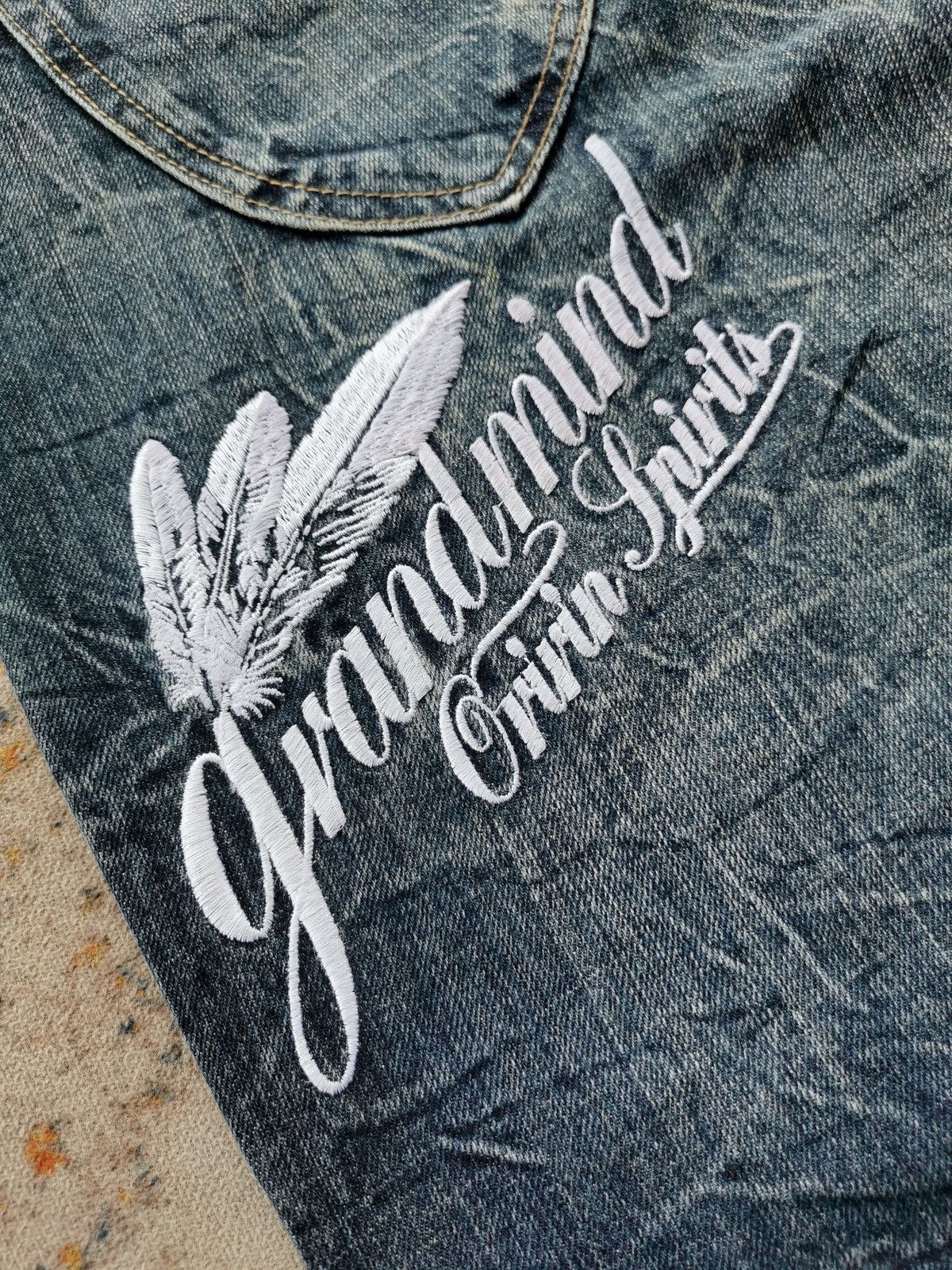 Japanese Brand Whiskers Grandmind Oririn Jeans Distressed Denim Size US 33 - 4 Thumbnail