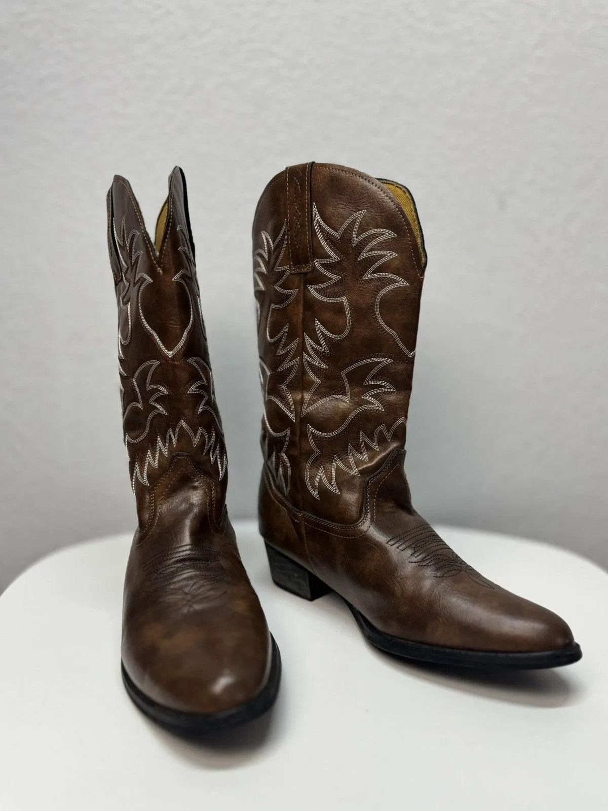 Western Rise 👉 Vintage High Leather Cowboy Boots – Rick Owens Opium Size US 9 / EU 42 - 9 Thumbnail