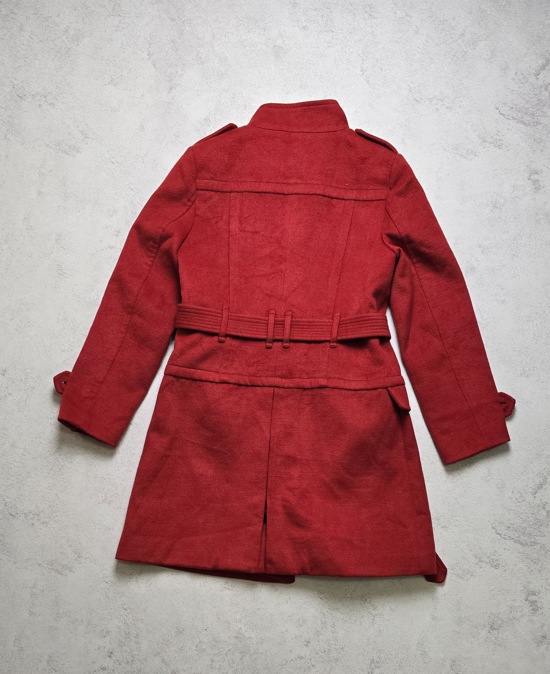 Burberry Burberry Women's Red Wool Belted Coat Size S / US 4 / IT 40 - 4 Thumbnail