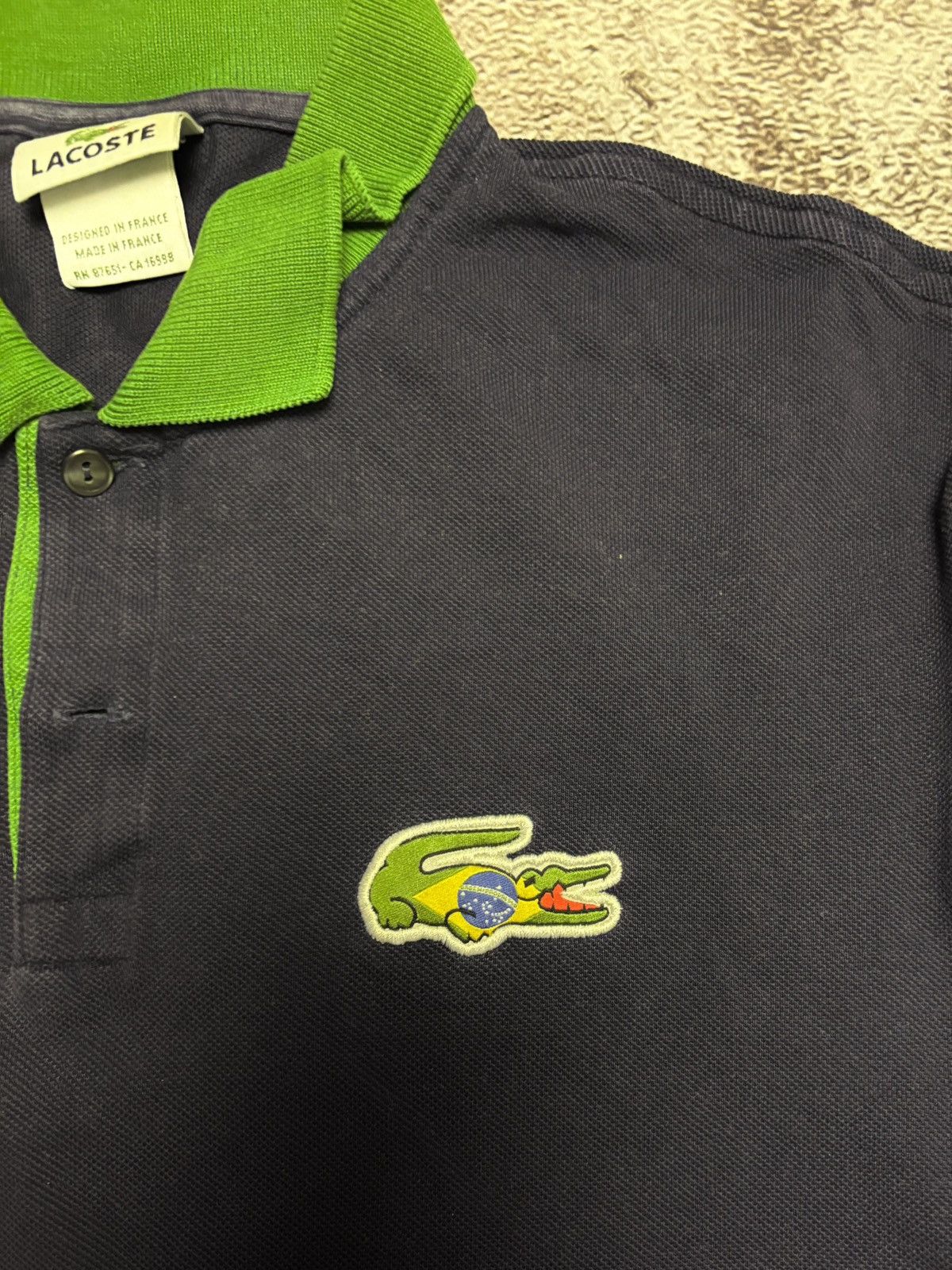 Lacoste Vintage Lacoste Brazil Flag Logo Polo T- 2 shirt Very rare Size US S / EU 44-46 / 1 - 2 Thumbnail