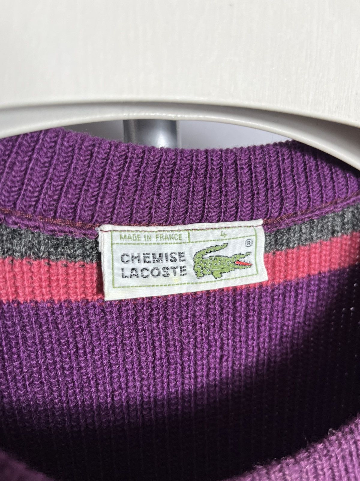 Lacoste Chemise Lacoste 90s sweater striped knit mens wool france Size US M / EU 48-50 / 2 - 4 Thumbnail