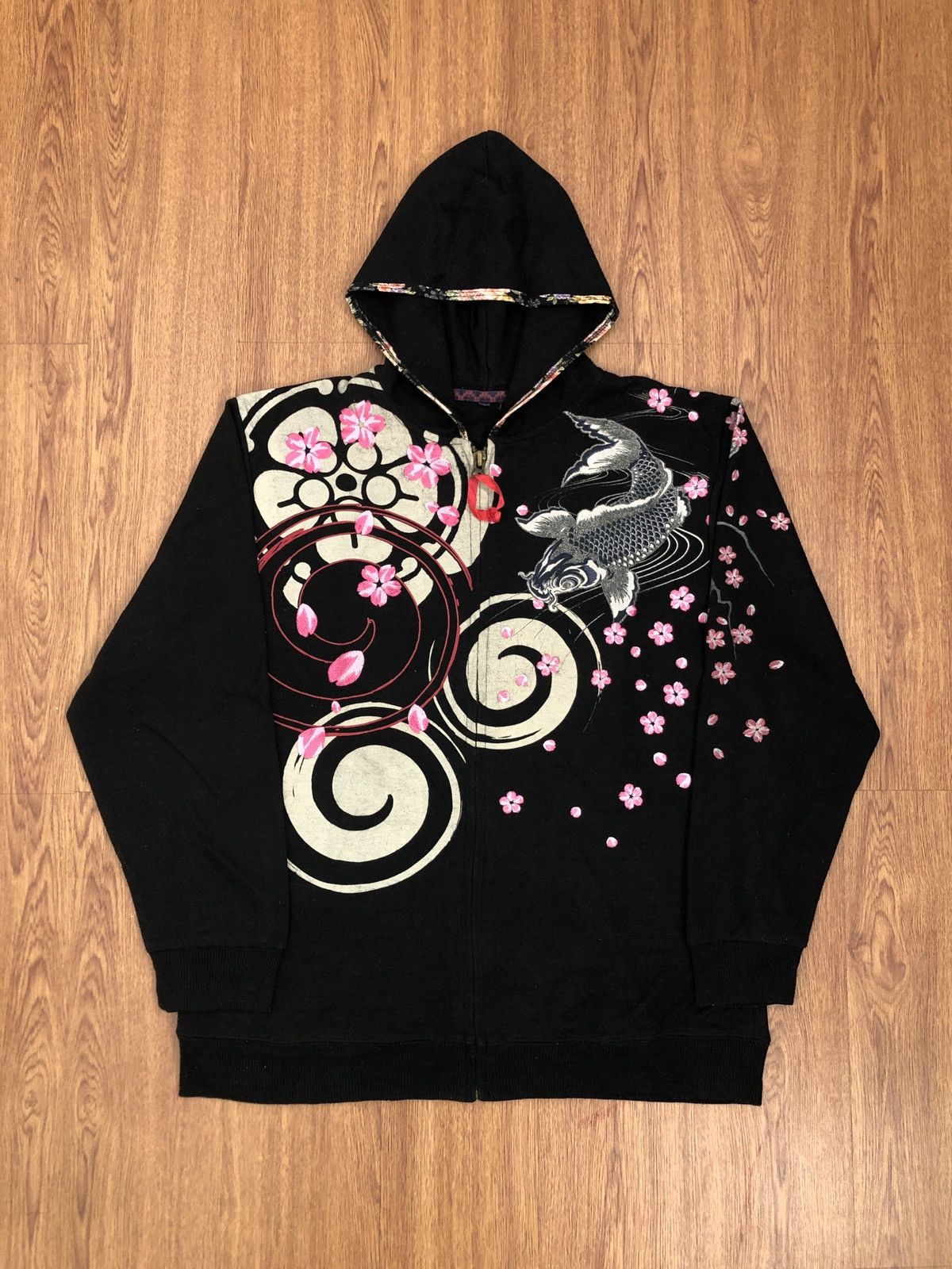 Bullet Noise japanese koi sakura embroidery zip hoodie Size US XL / EU 56 / 4 - 2 Thumbnail