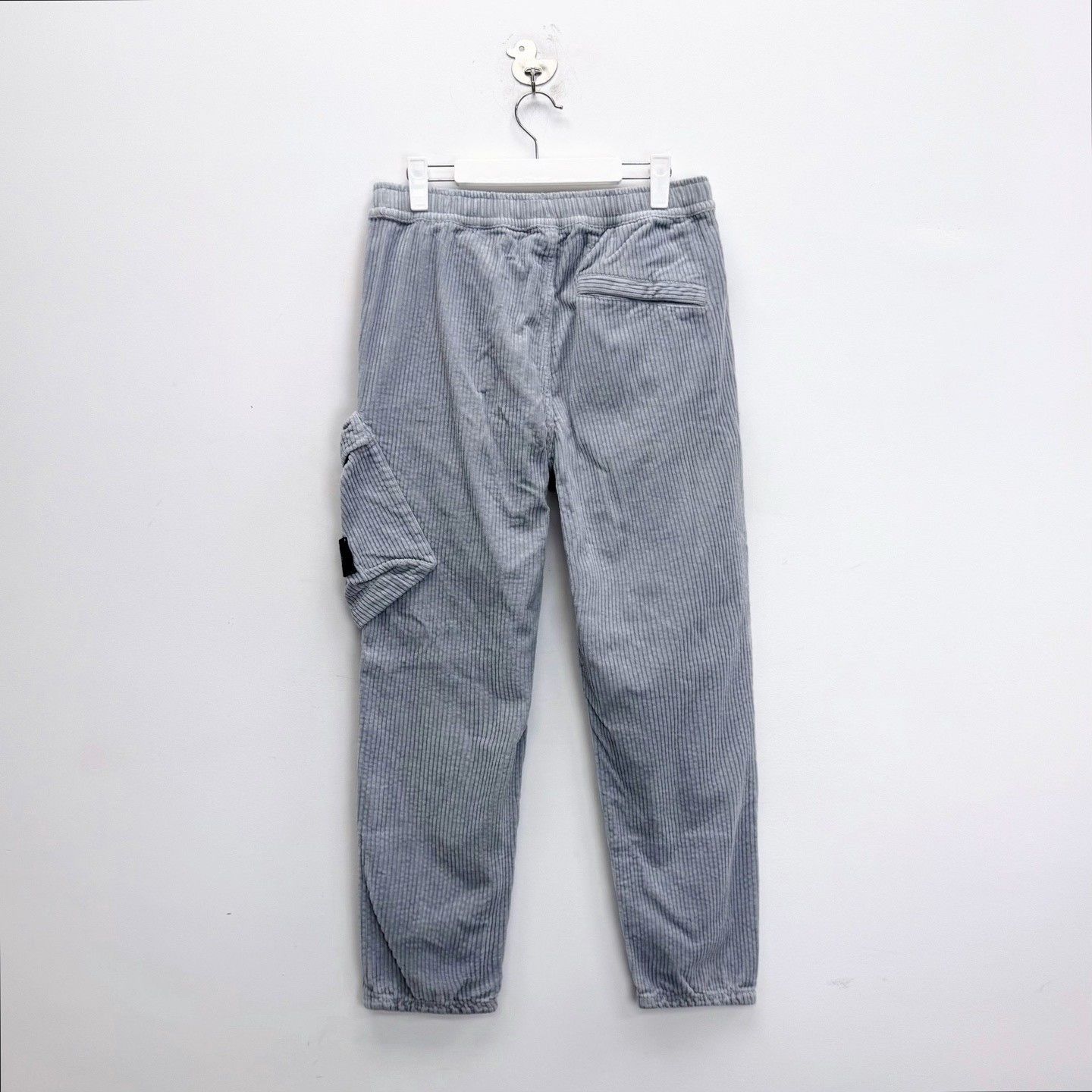 Stone Island Stone Island Gray Blue Corduroy Logo Pants Size US 31 - 2 Thumbnail