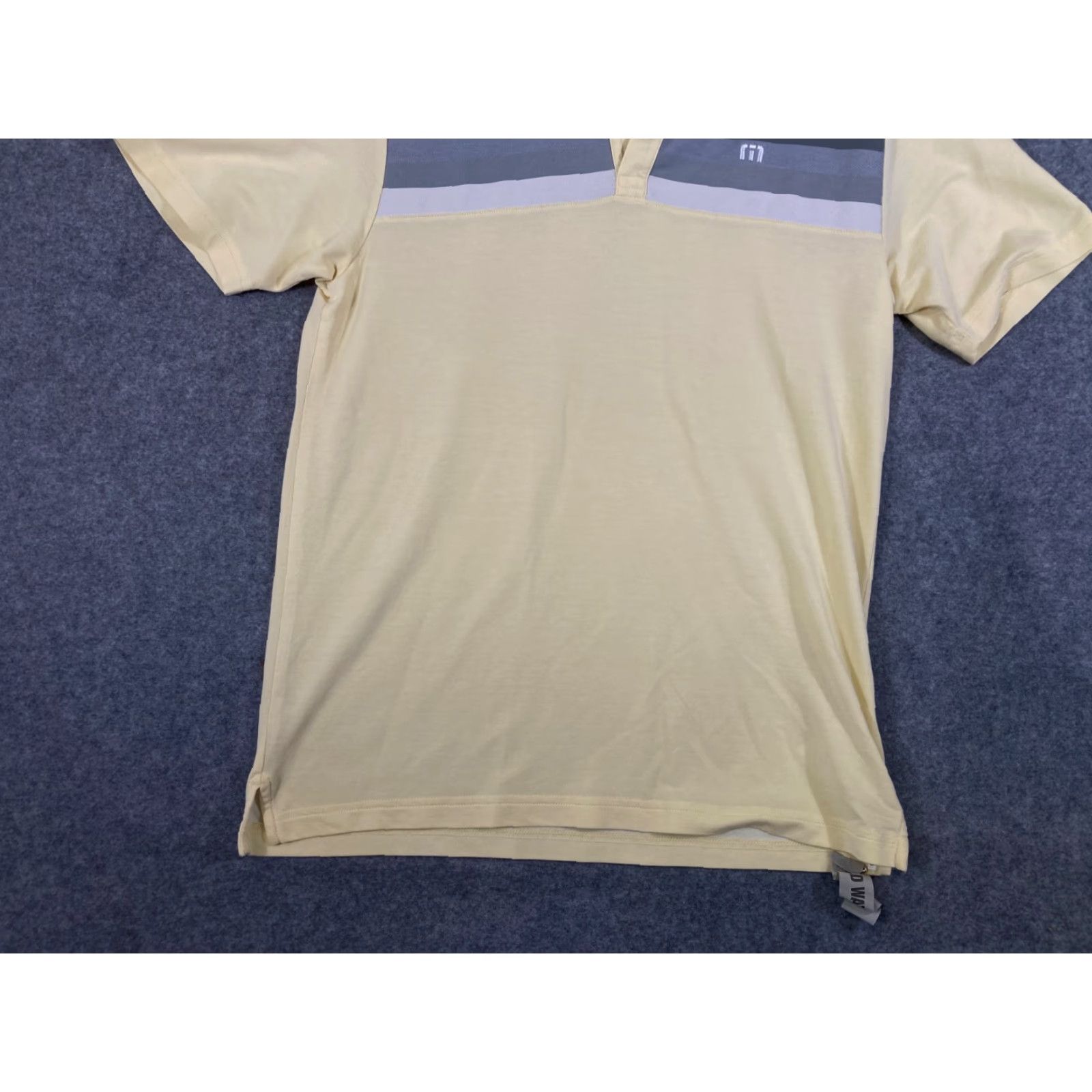 TravisMathew Travis Mathew Polo Shirt Mens M Yellow Striped Stretch Comfort Golf Performance Short Sleeve Logo Shirt Size US M / EU 48-50 / 2 - 4 Thumbnail