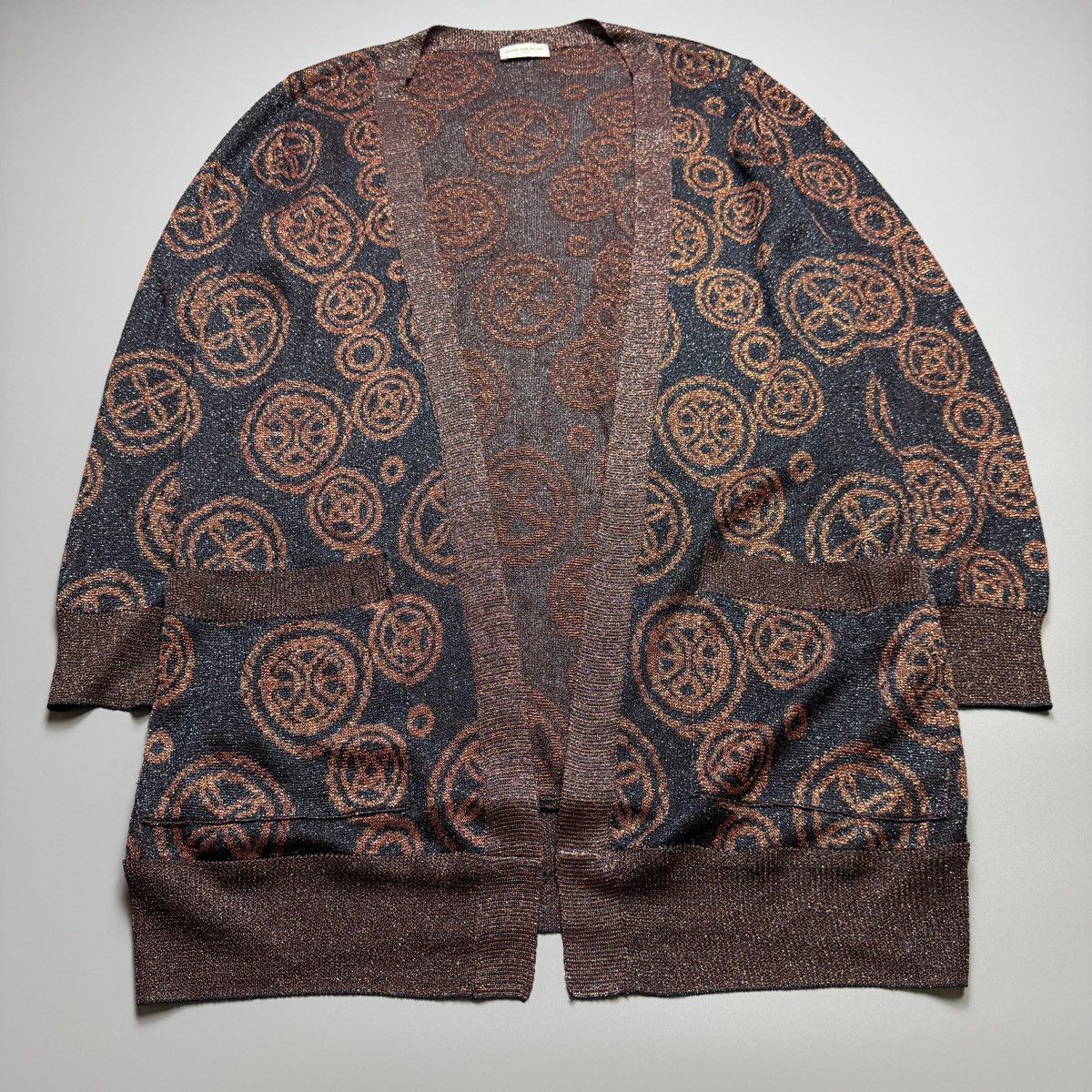 Dries Van Noten Dries Van Noten - Blue Brown Metallic Paisley Cardigan Size ONE SIZE - 5 Thumbnail