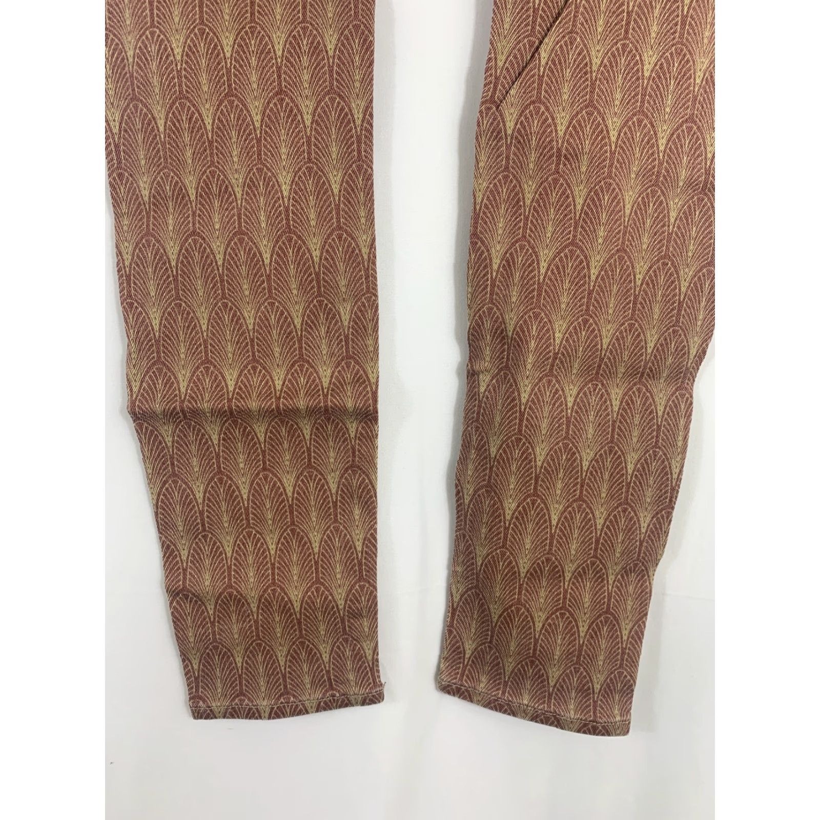 Hudson Hudson Womens Jeans Nico Mid Rise 25 Boho Bohemian Super Skinny Maroon Tan Red 28in Inseam Womens Size 42" / US 20 - 7 Thumbnail