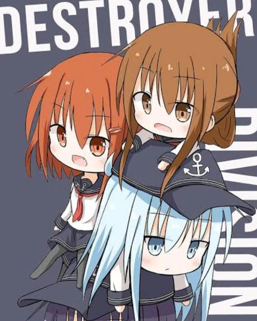 Anime × Japanese Brand Kantai Collection Destroyer Squadron6 Art Anime Tees Size US L / EU 52-54 / 3 - 6 Thumbnail